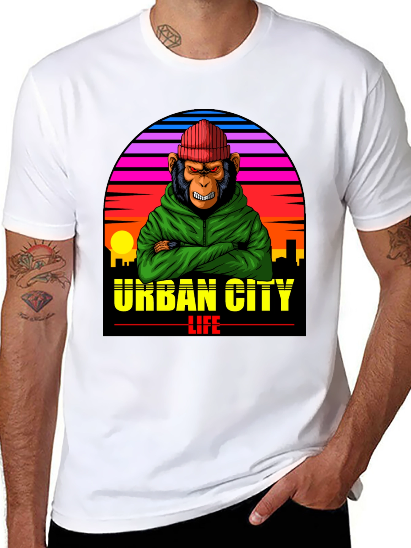 Urban City Life Monkey Graphic Tee