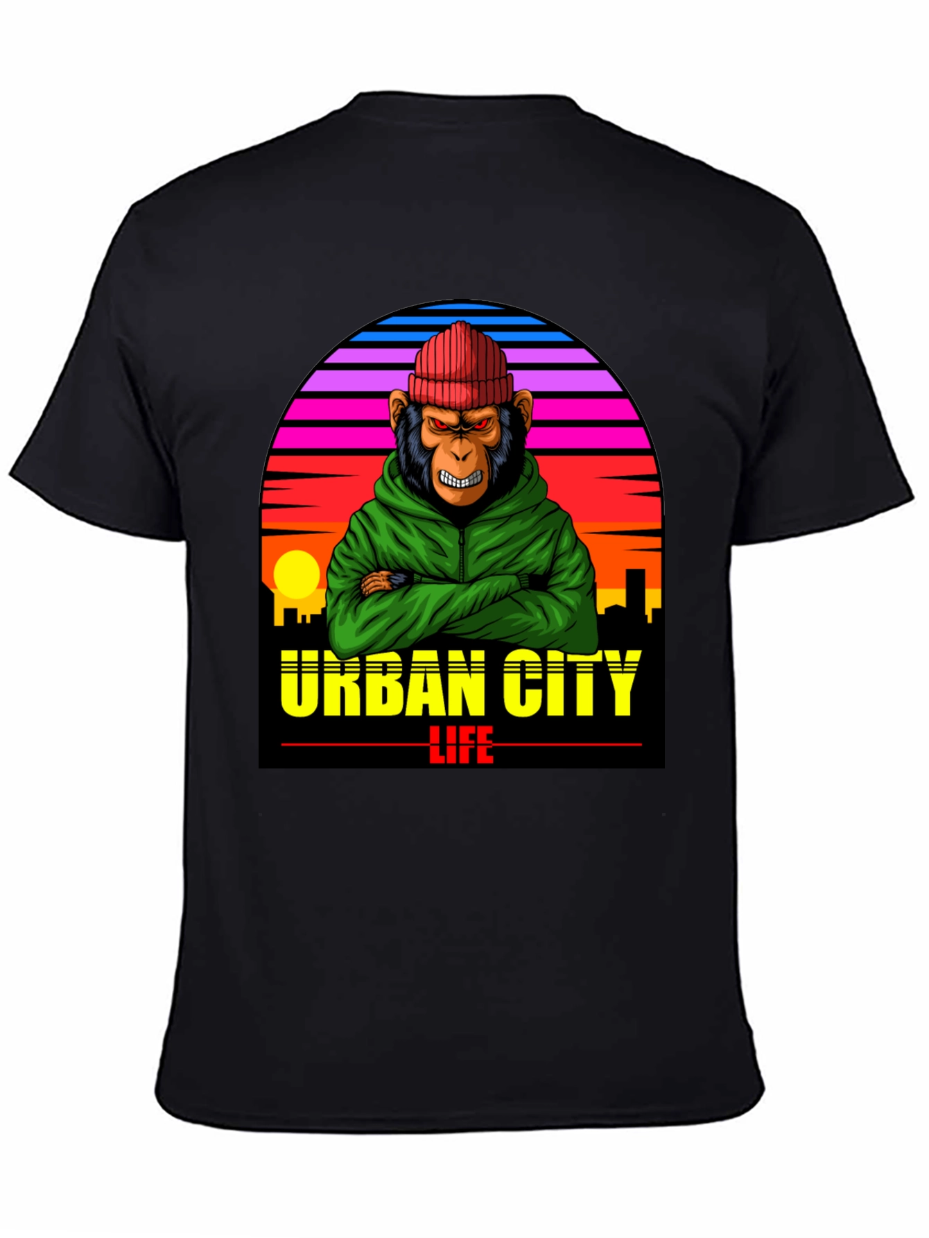 Urban City Life Monkey Graphic Tee