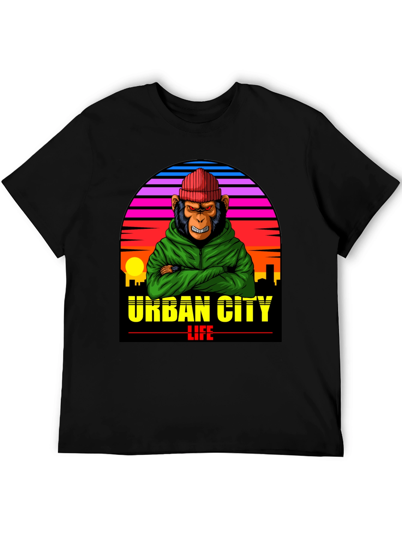 Urban City Life Monkey Graphic Tee