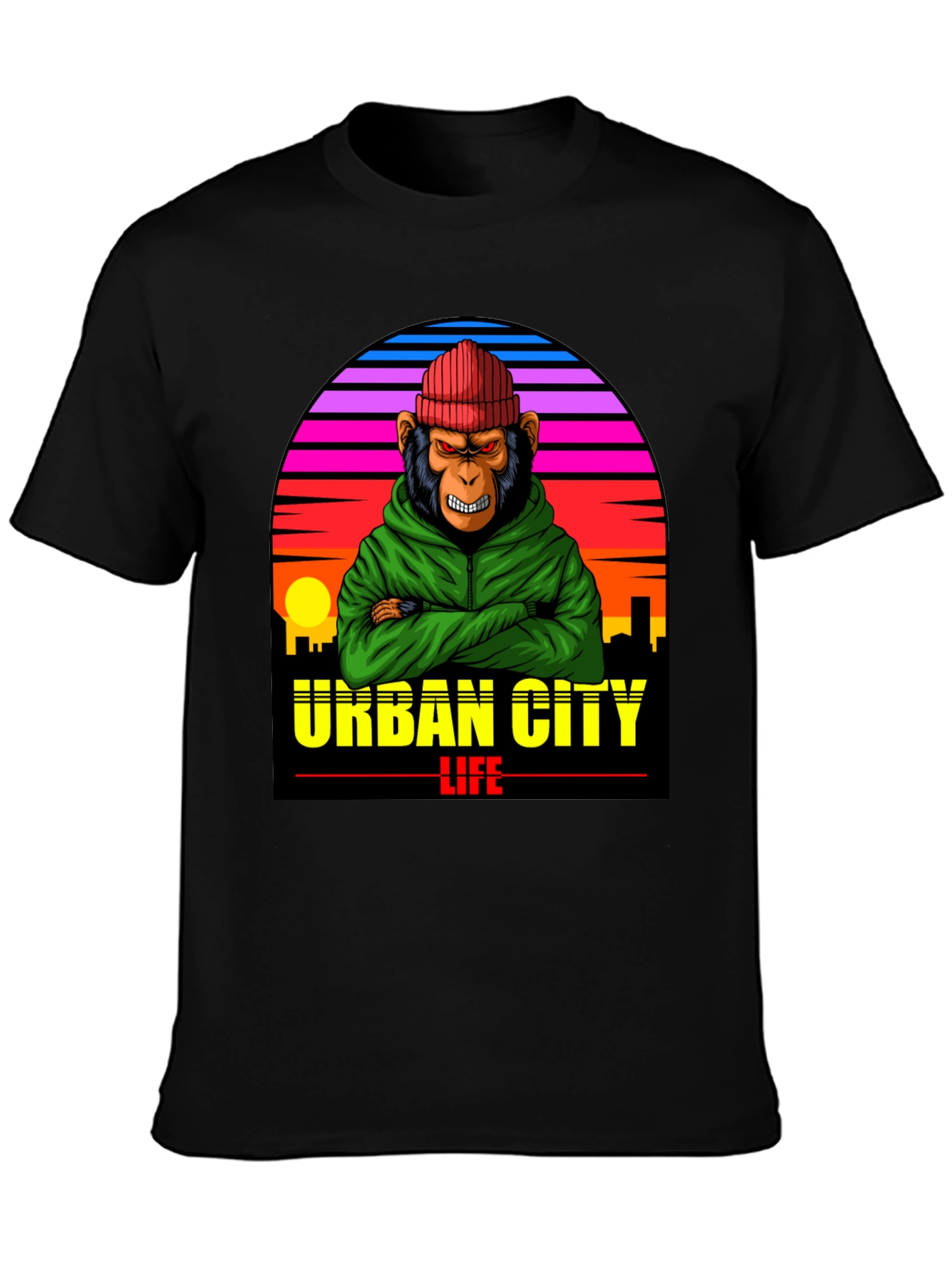 Urban City Life Monkey Graphic Tee