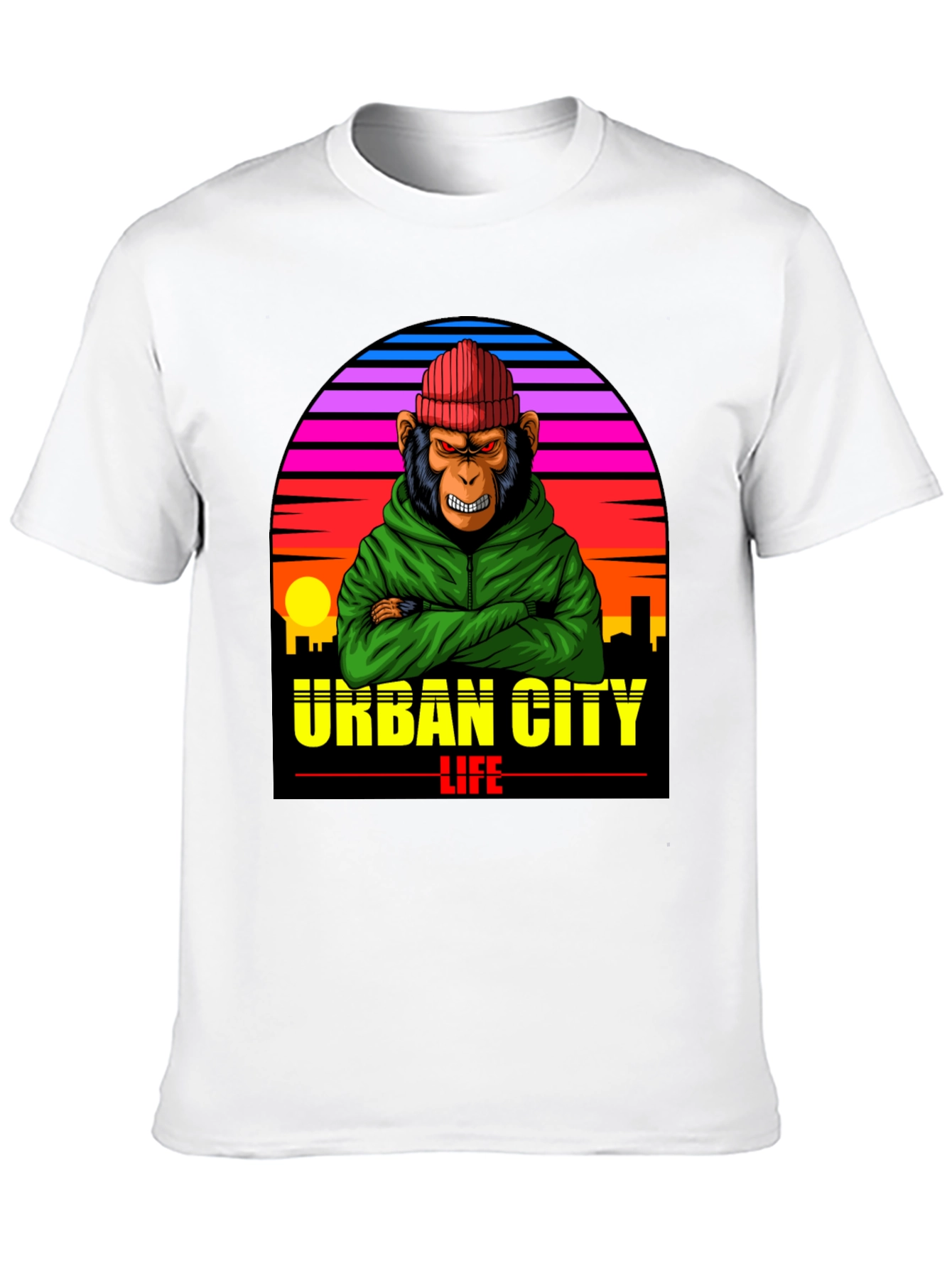 Urban City Life Monkey Graphic Tee