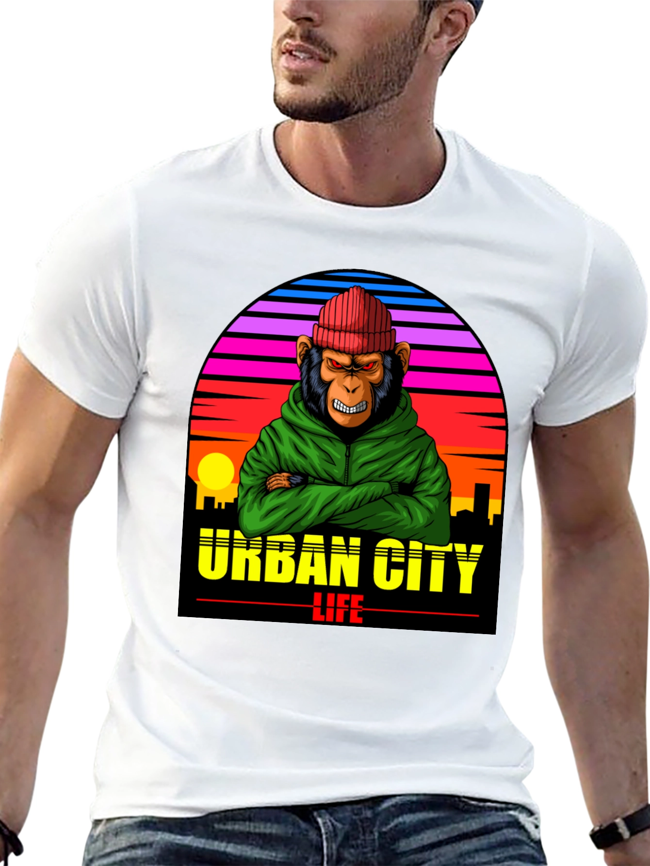 Urban City Life Monkey Graphic Tee