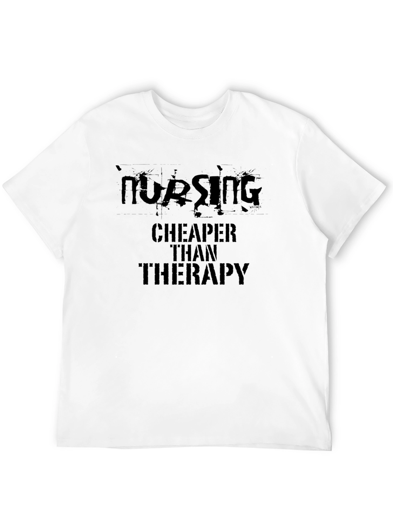 Nursing Cheaper Than Therapy Black T-Shirt