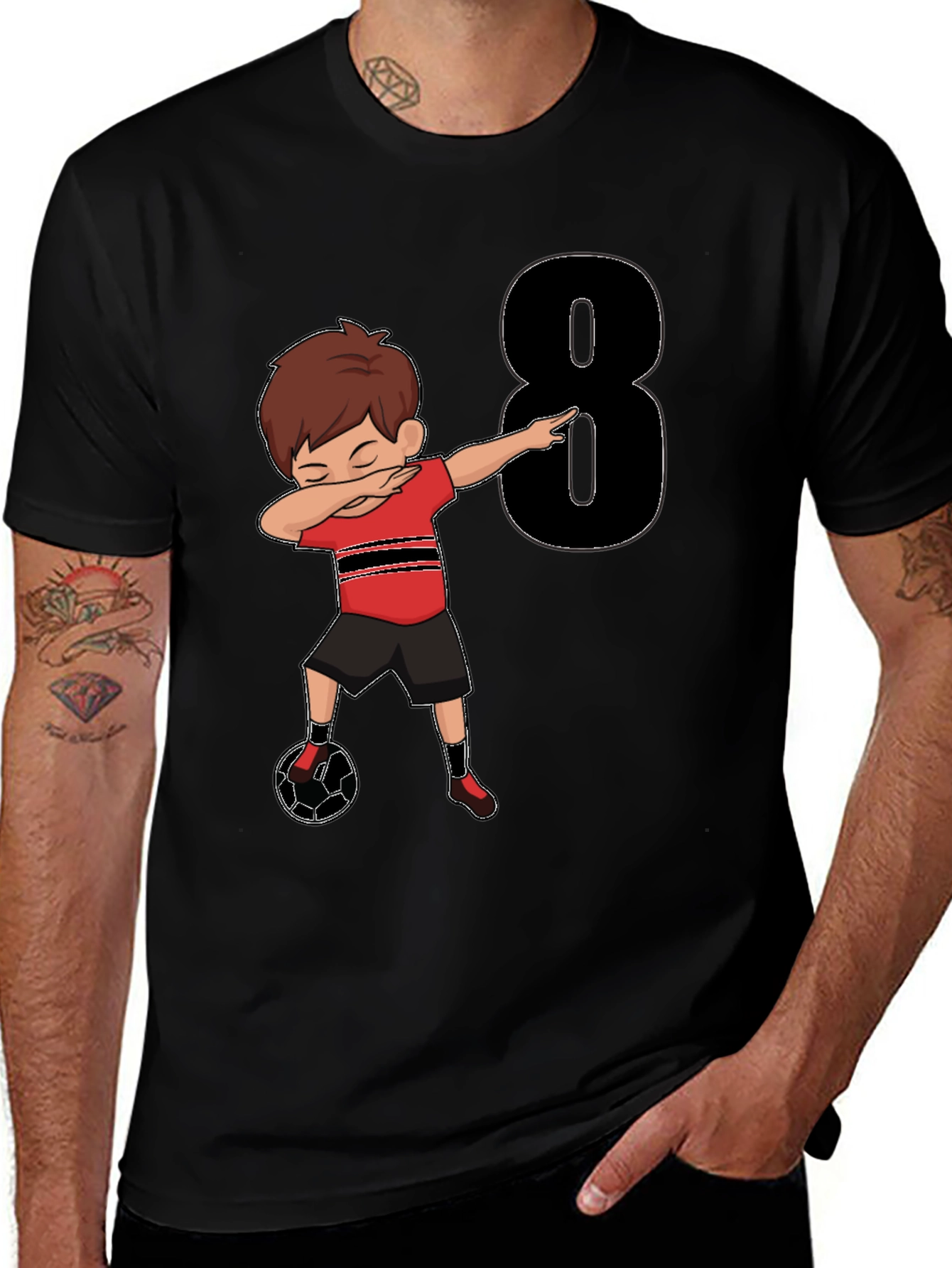Boys 8th Birthday Soccer Dab T-Shirt