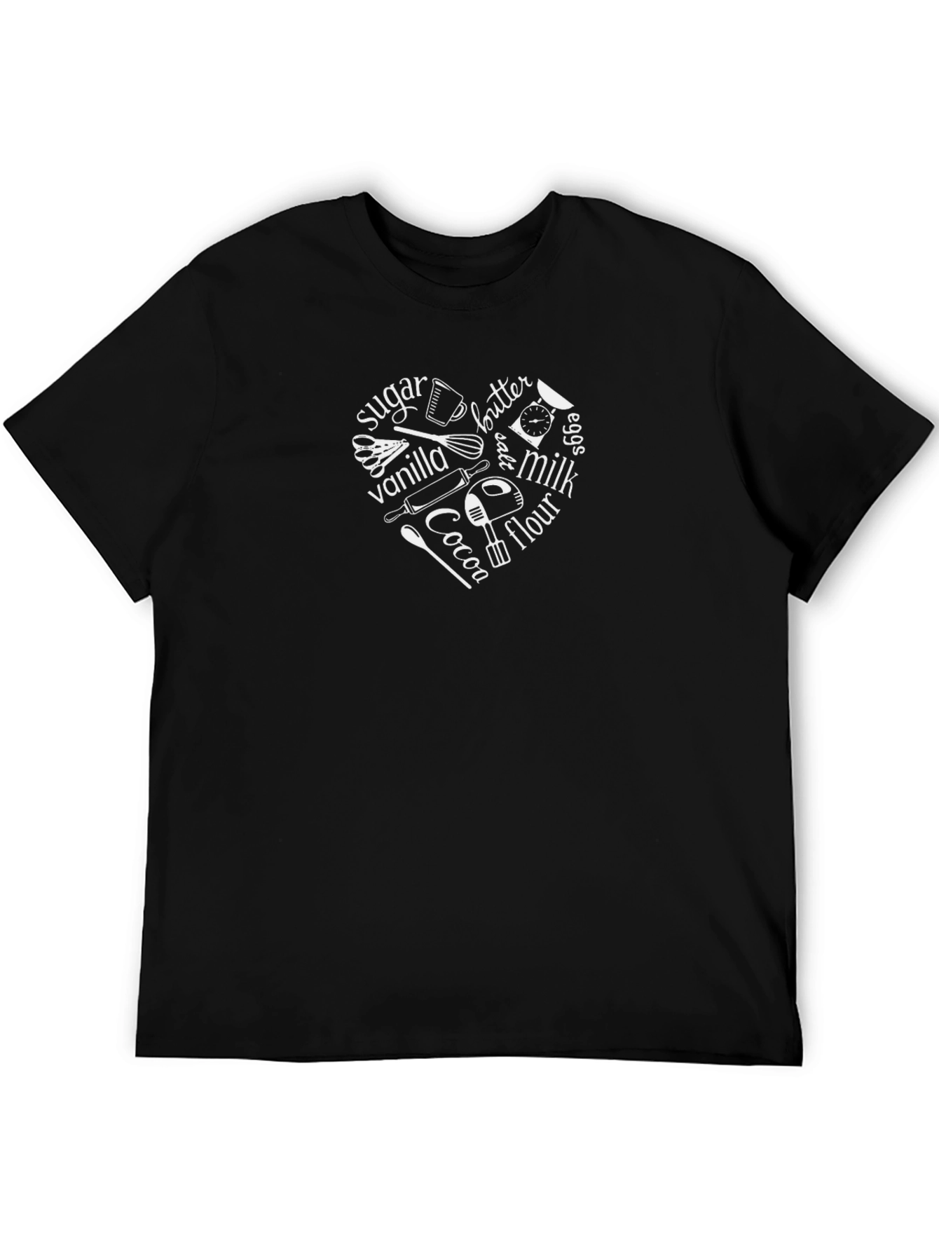 Baking Lovers Heart T-Shirt - Black