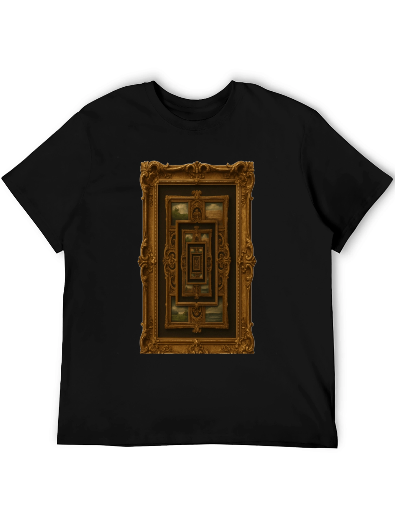 Ornate Picture Frame Pattern Graphic Tee
