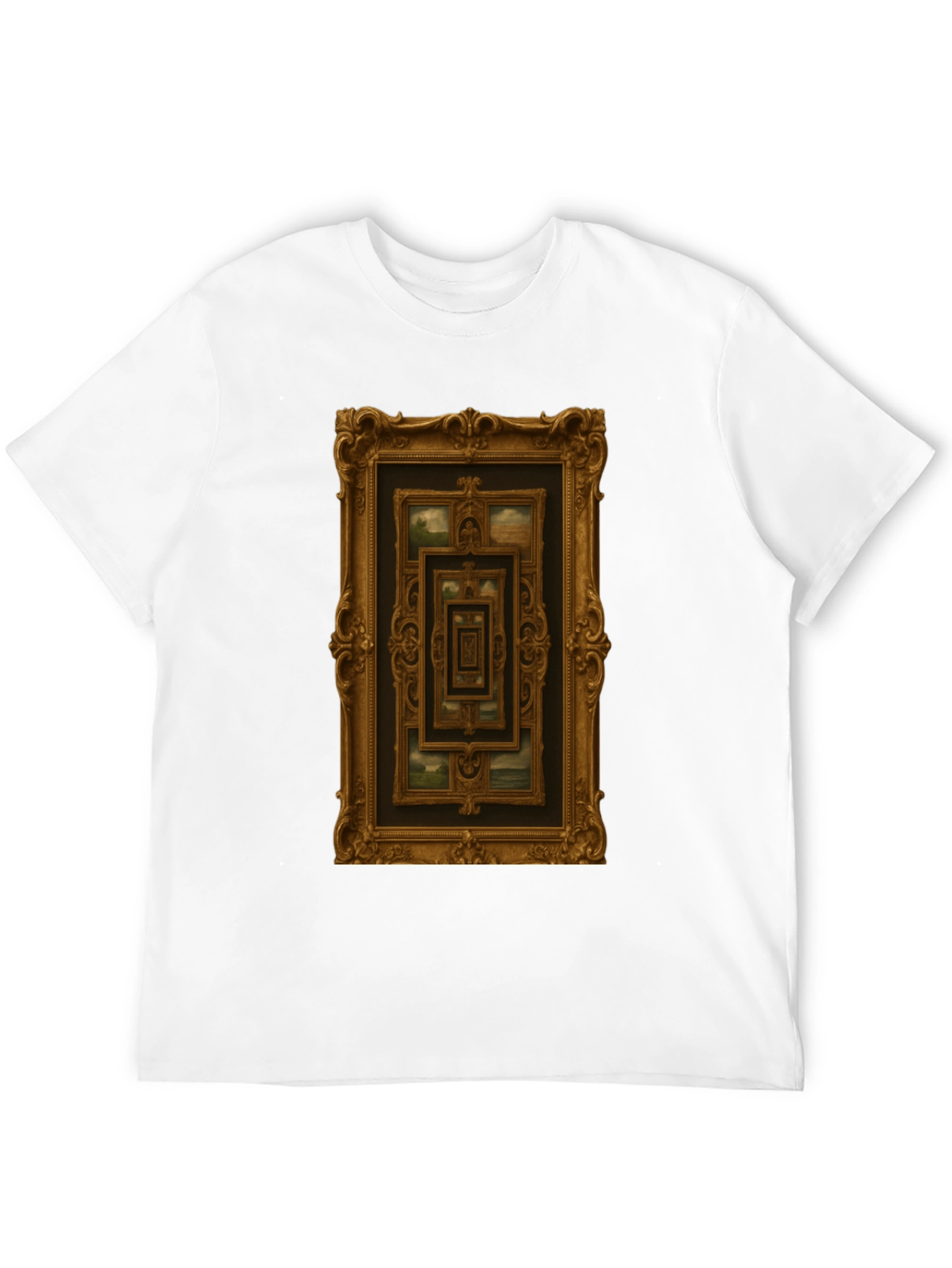 Ornate Picture Frame Pattern Graphic Tee