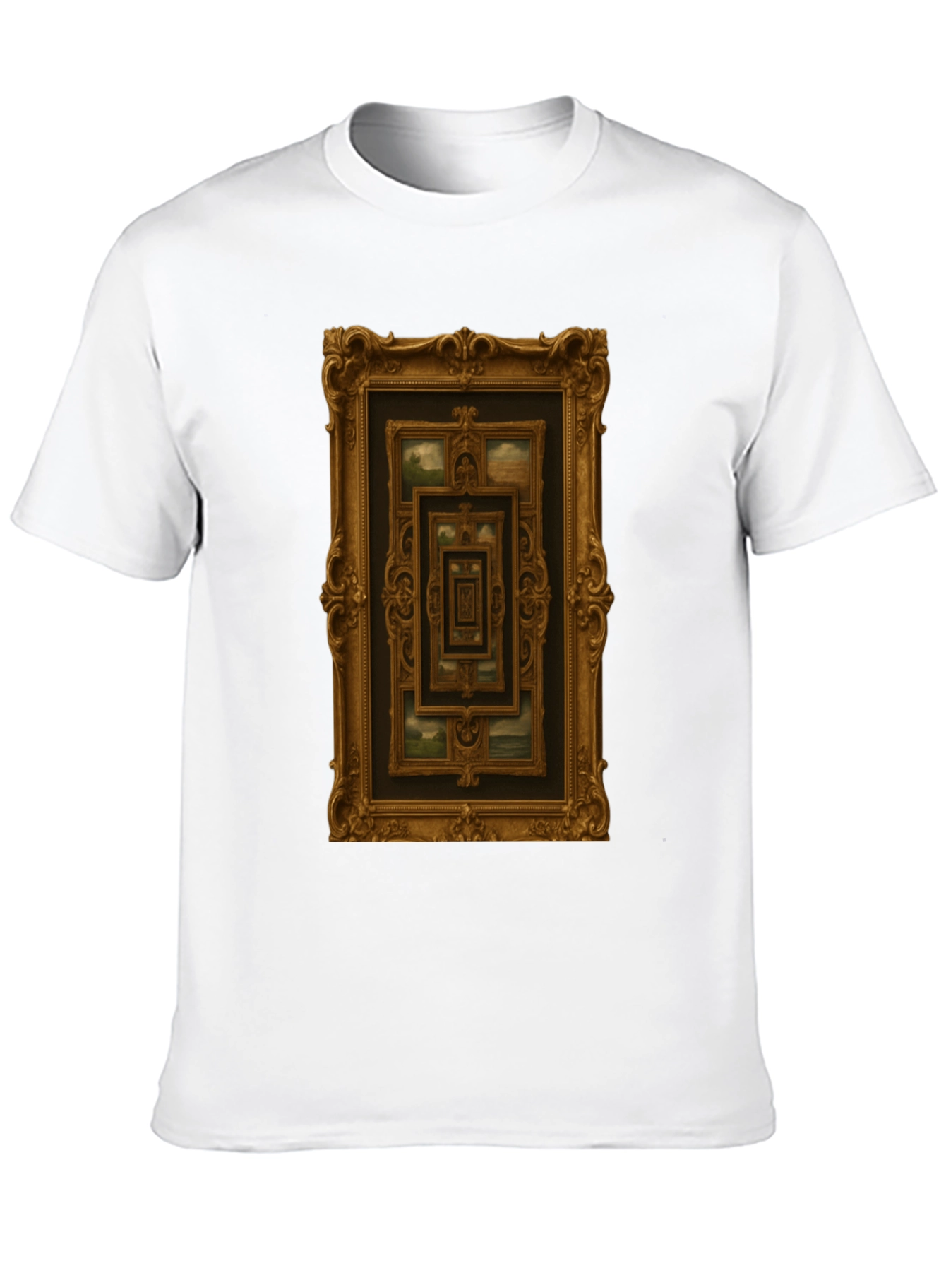 Ornate Picture Frame Pattern Graphic Tee