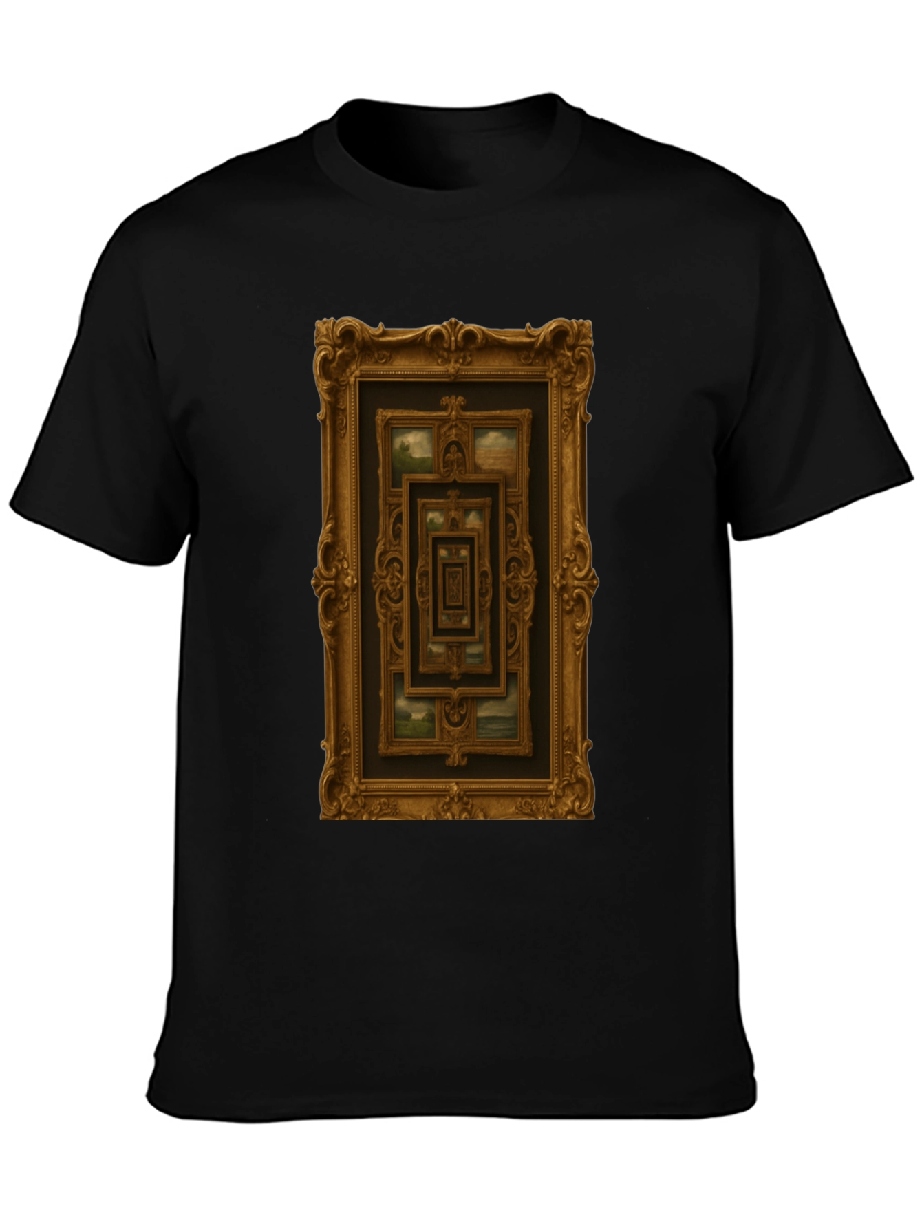 Ornate Picture Frame Pattern Graphic Tee