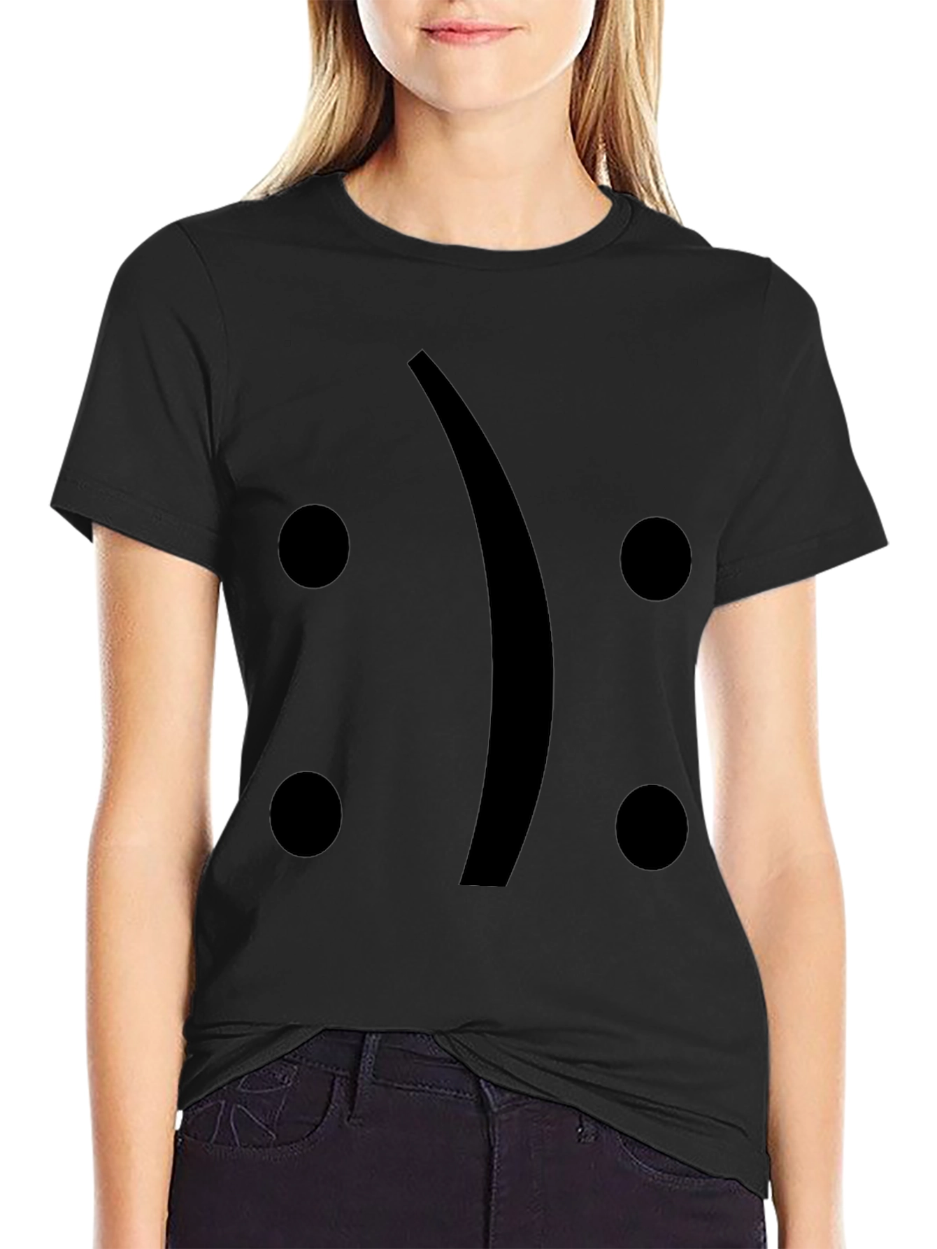 Sad Face T-Shirt - Black Graphic Tee