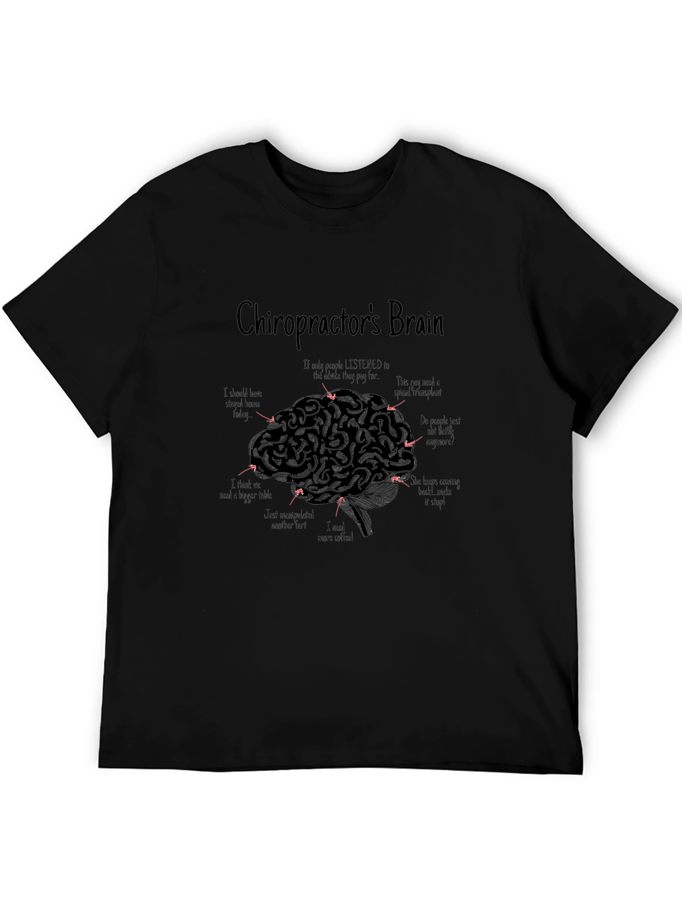 Chiropractors Brain Graphic T-Shirt - Quirky Tee