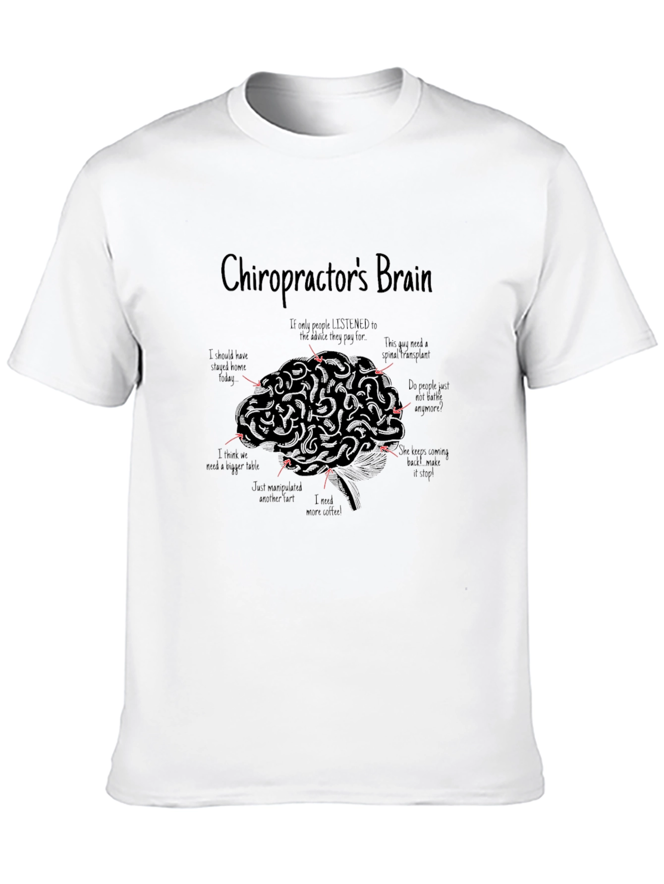 Chiropractors Brain Graphic T-Shirt - Quirky Tee