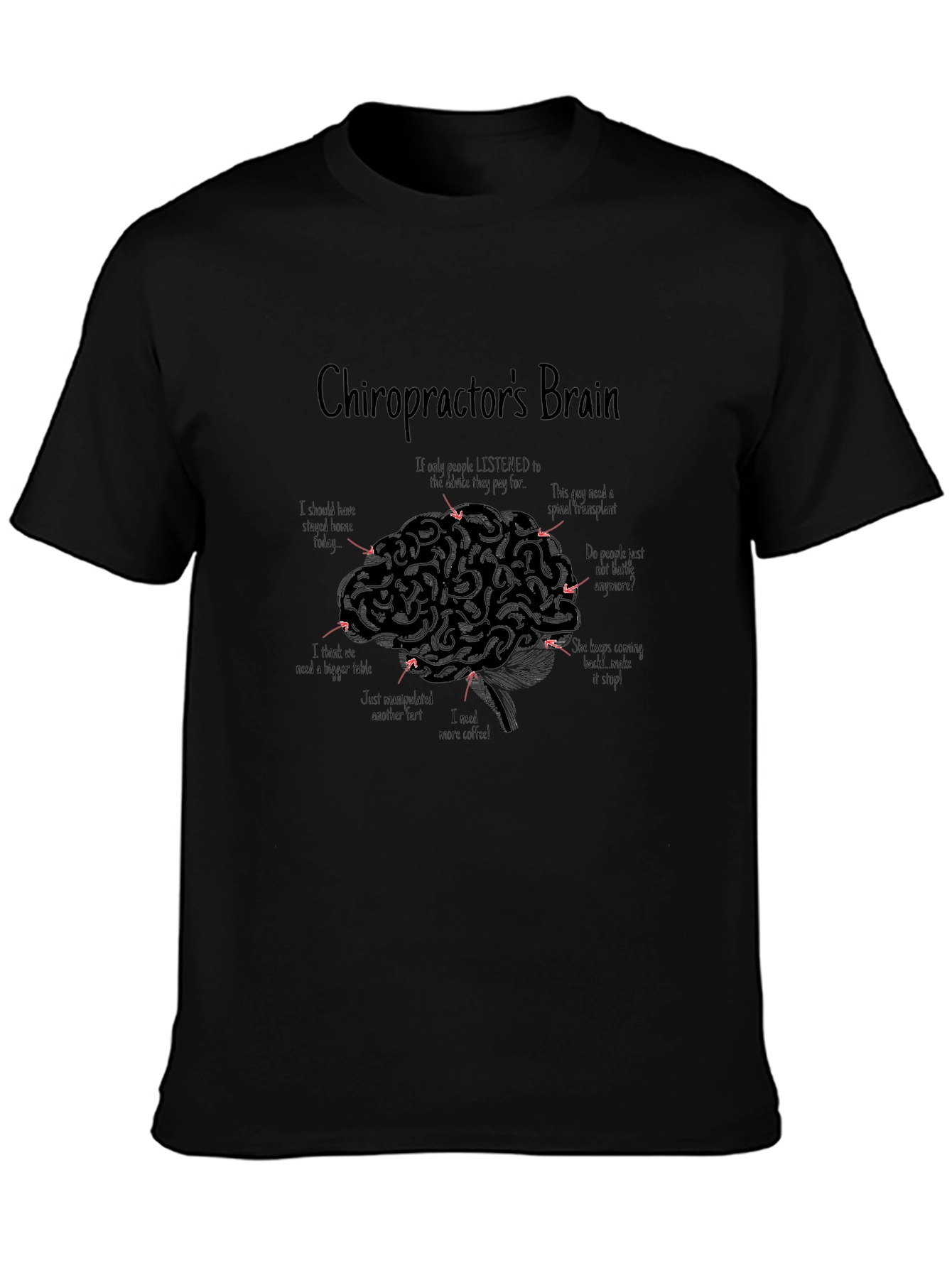 Chiropractors Brain Graphic T-Shirt - Quirky Tee