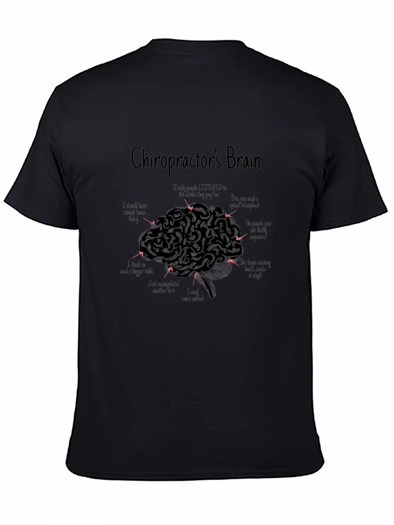 Chiropractors Brain Graphic T-Shirt - Quirky Tee
