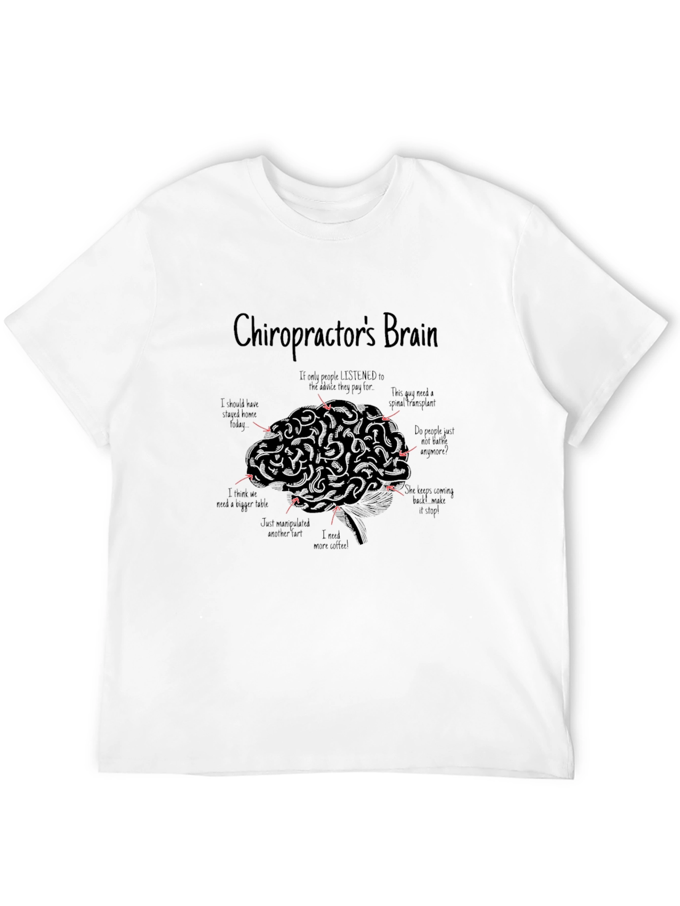 Chiropractors Brain Graphic T-Shirt - Quirky Tee