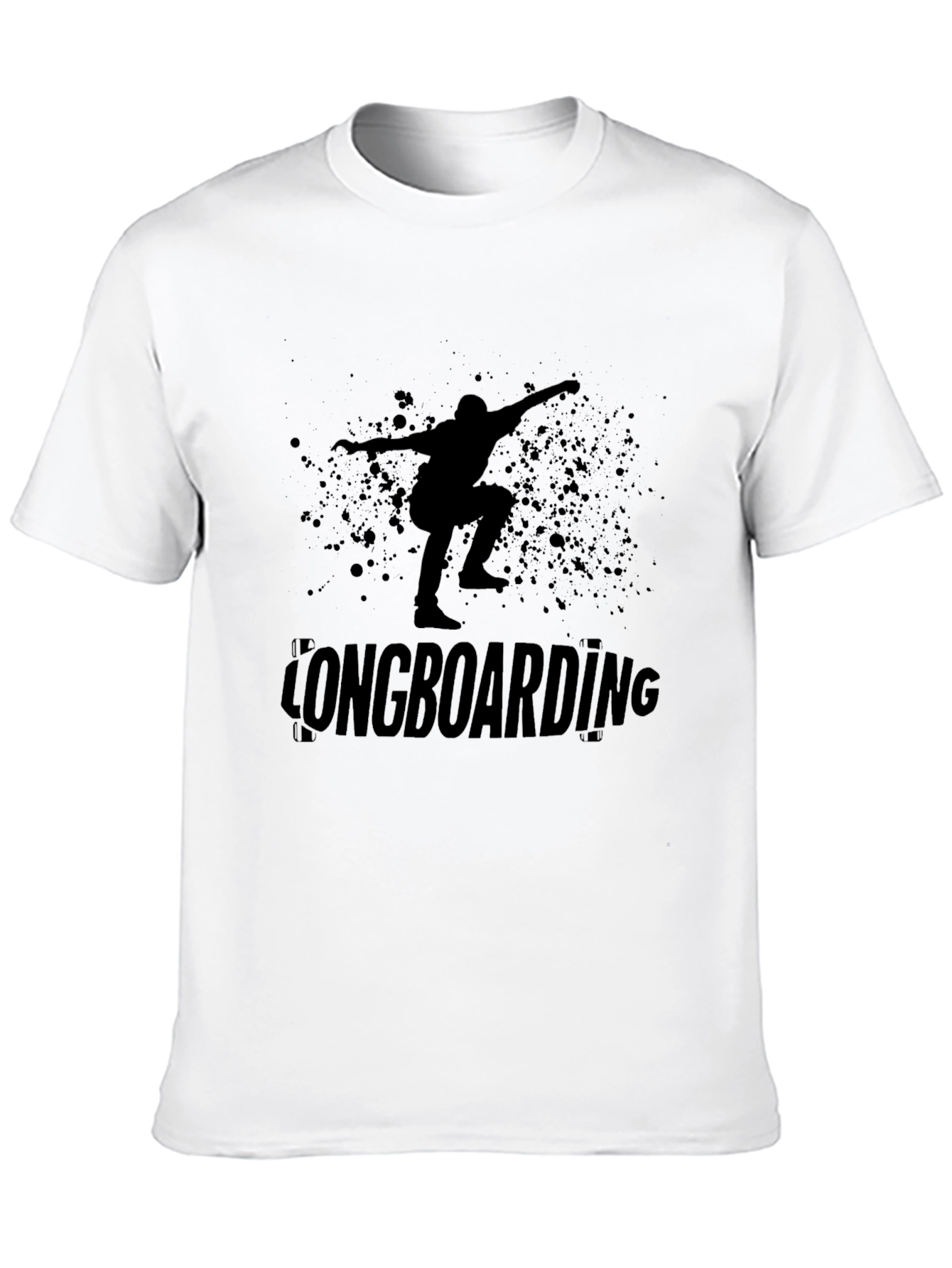 Black Longboarding T-Shirt - Skater Graphic Tee