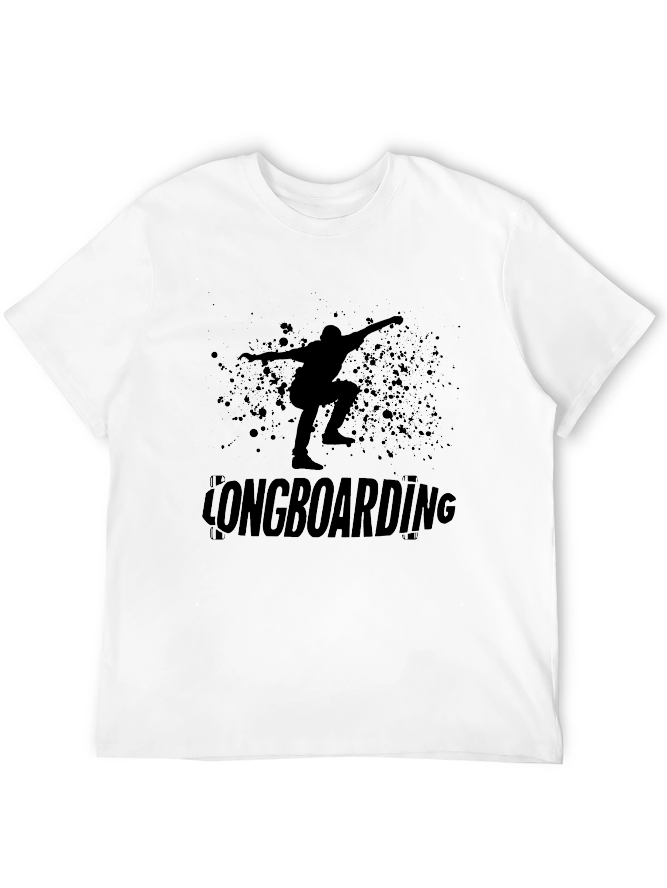 Black Longboarding T-Shirt - Skater Graphic Tee