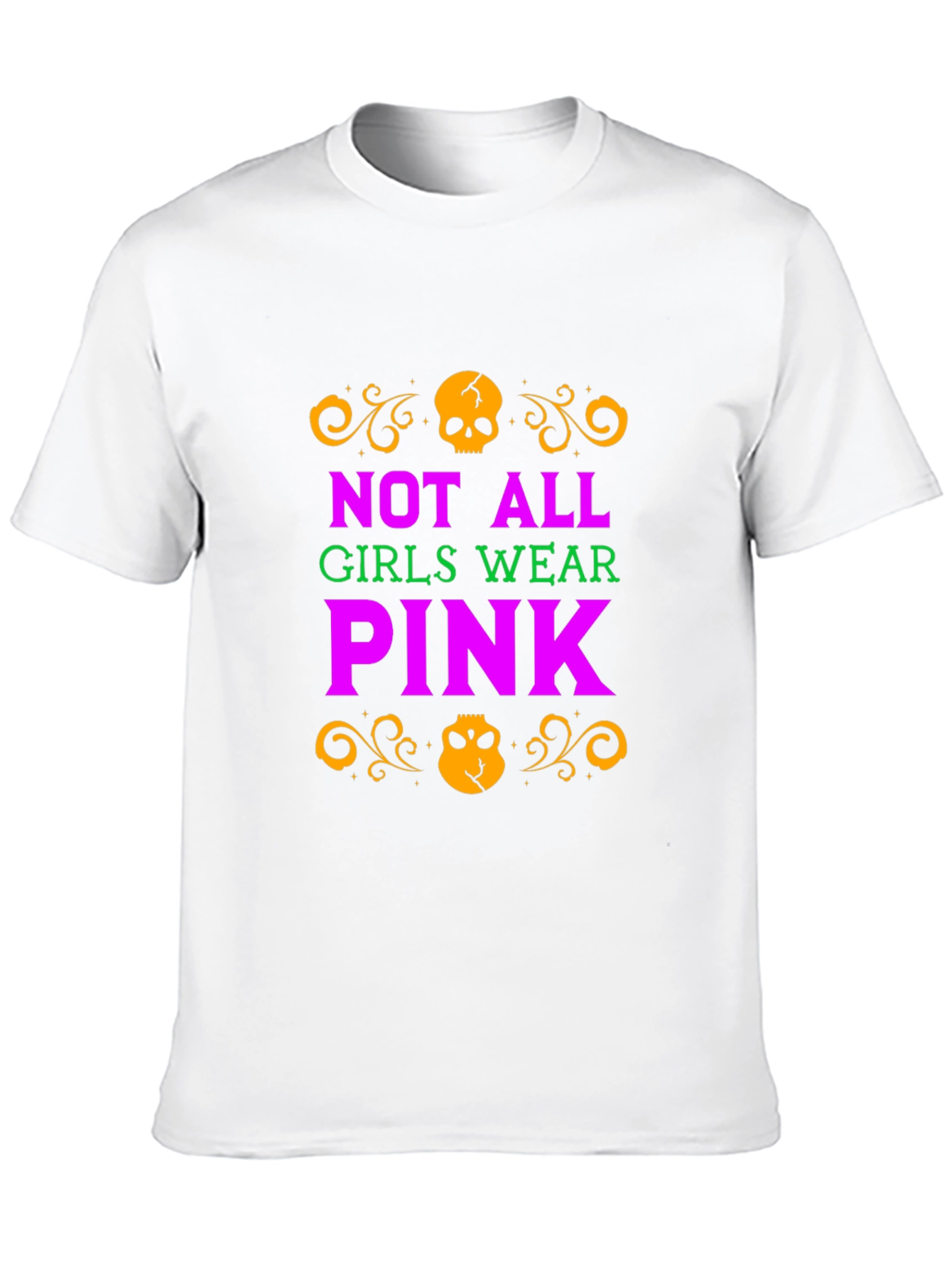 Not All Girls Wear Pink Skull Graphic T-Shirt