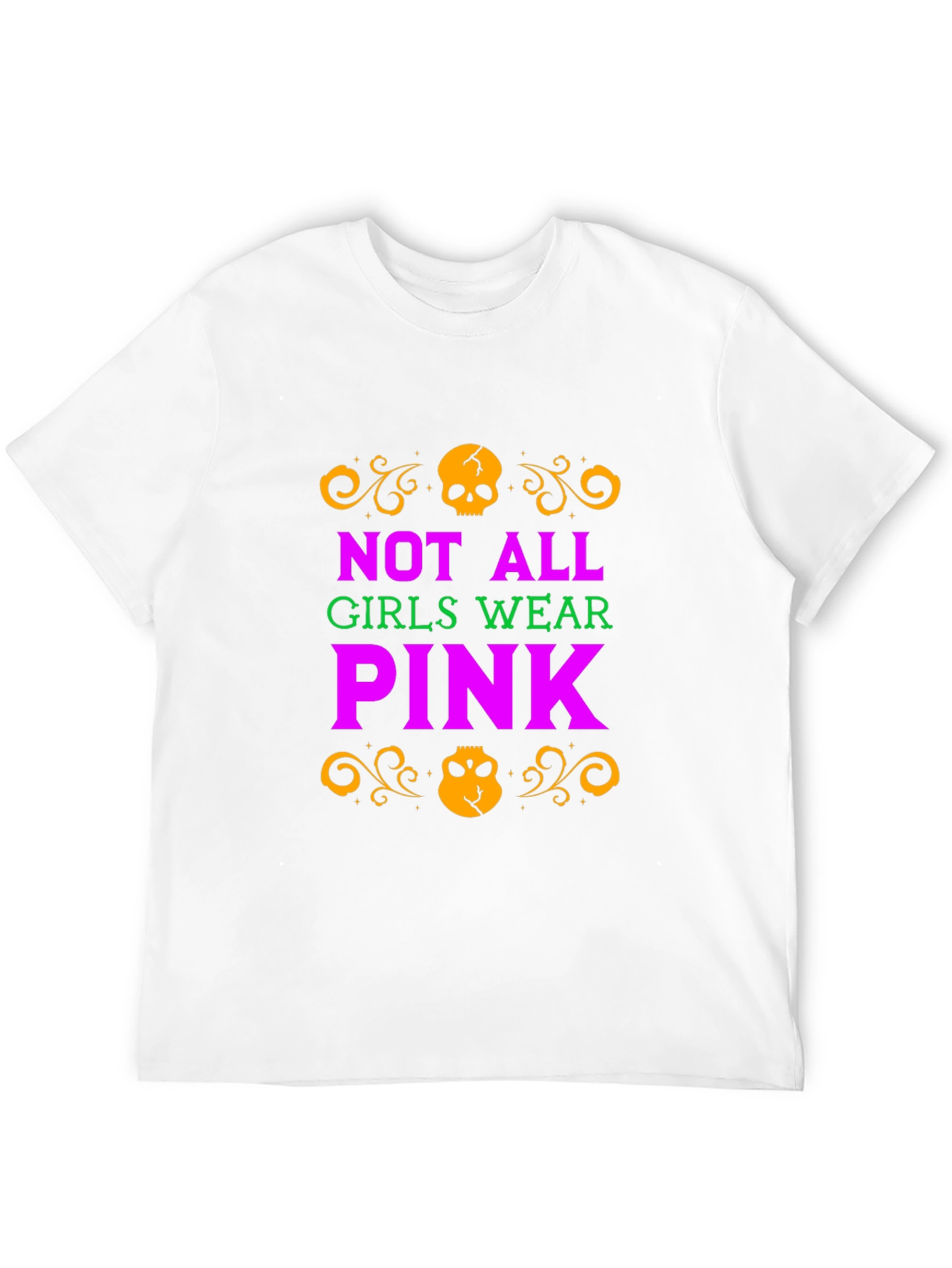 Not All Girls Wear Pink Skull Graphic T-Shirt