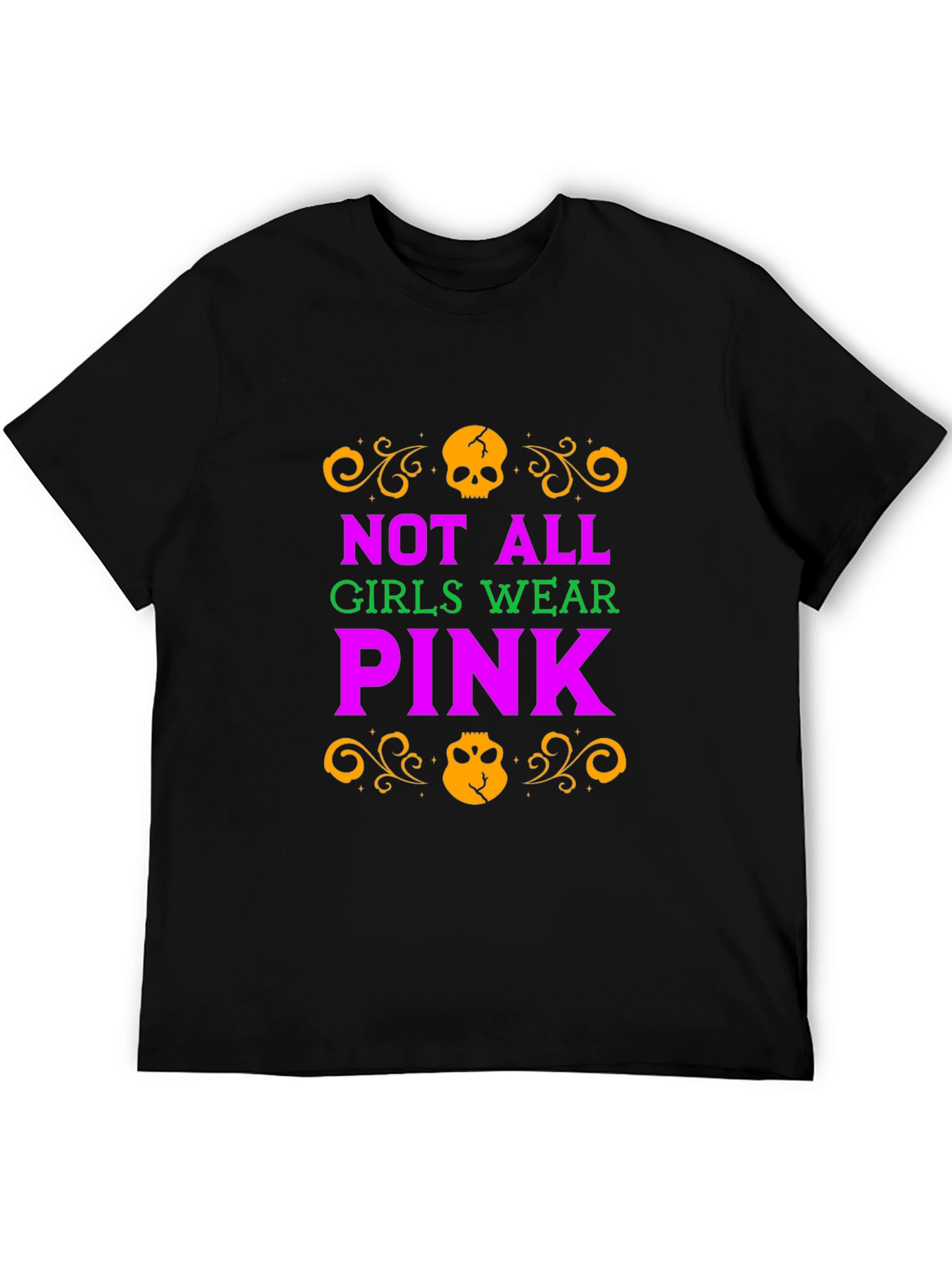 Not All Girls Wear Pink Skull Graphic T-Shirt