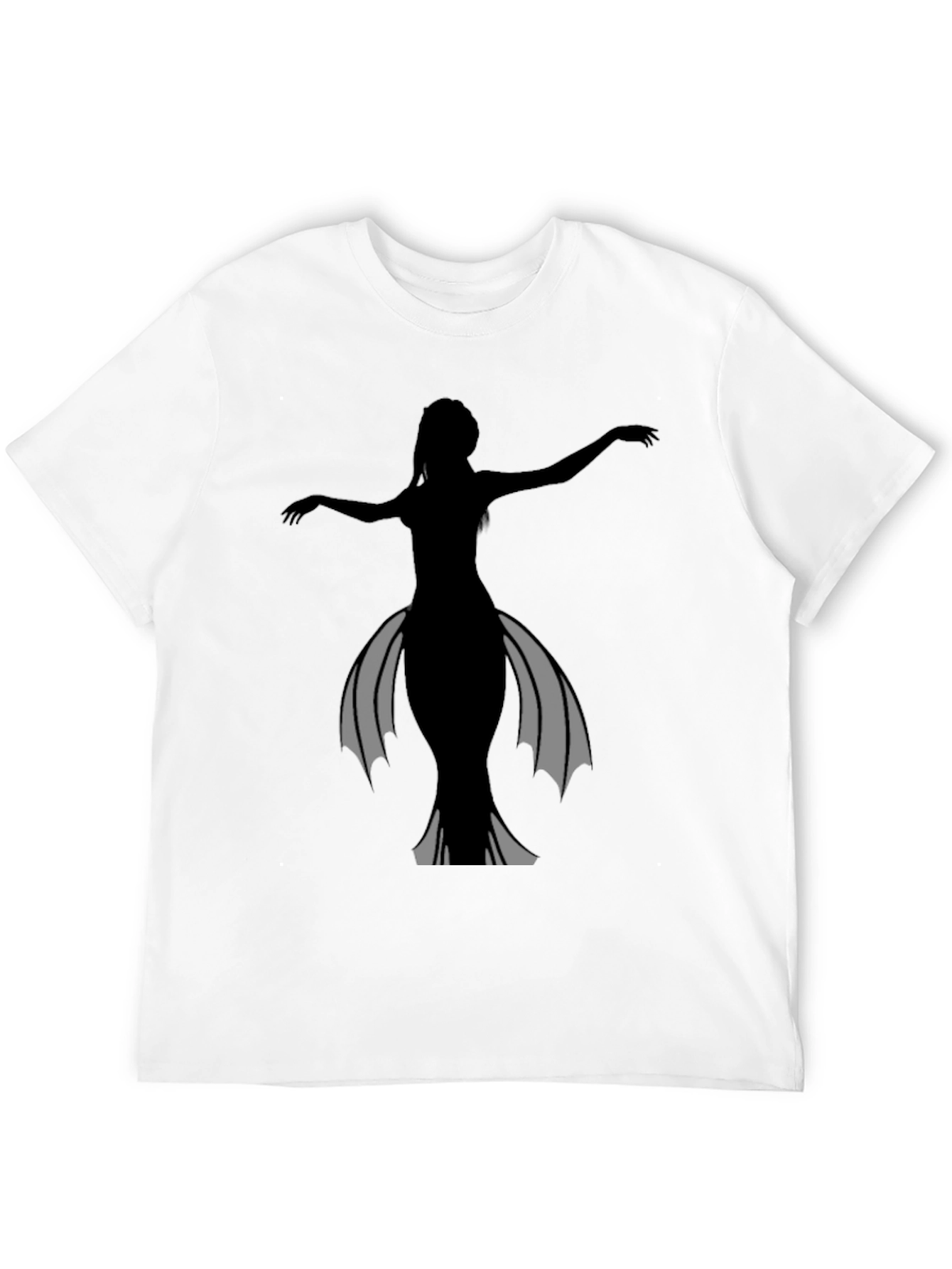 Silhouette Mermaid Graphic Tee - Black