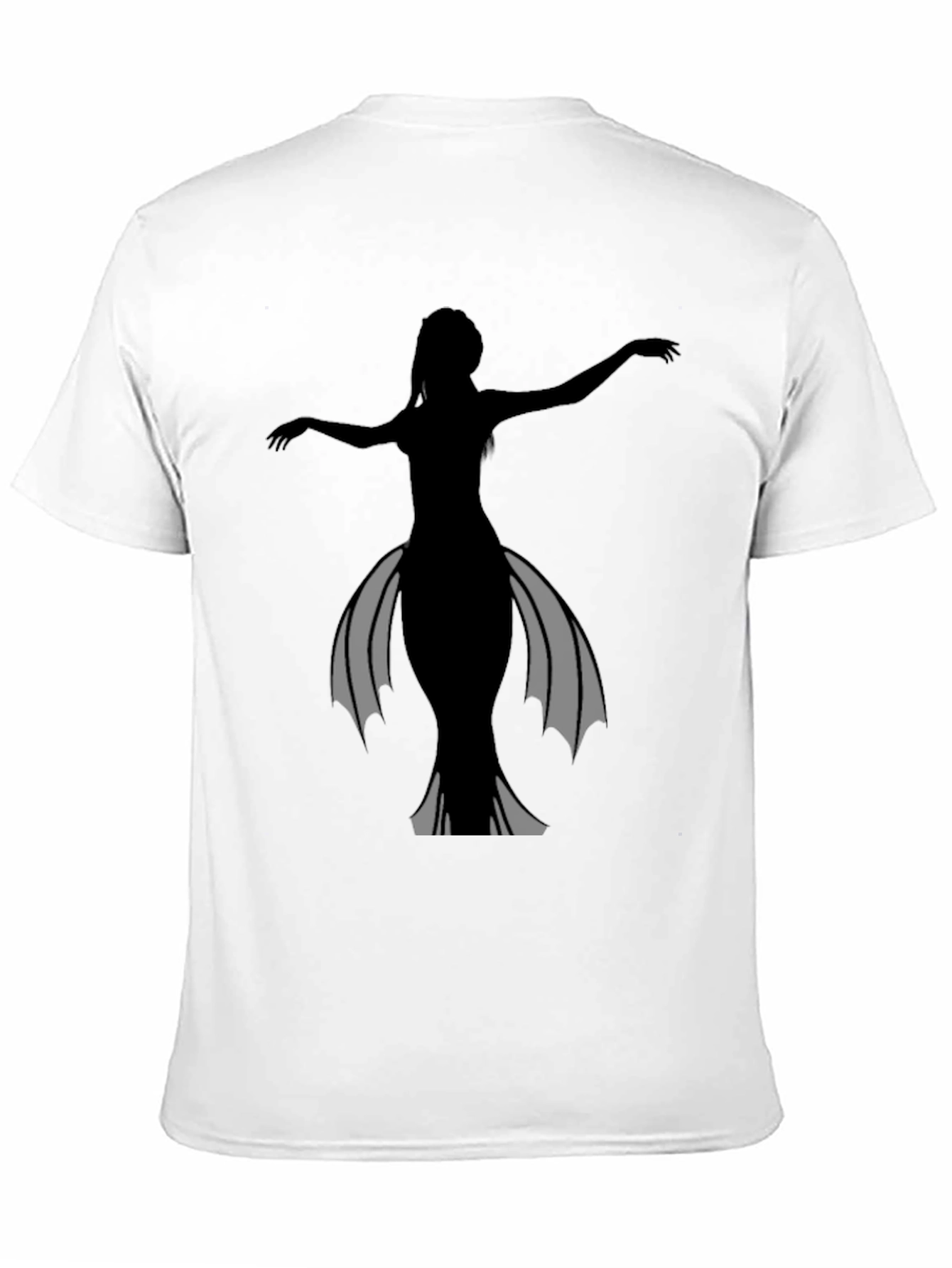 Silhouette Mermaid Graphic Tee - Black