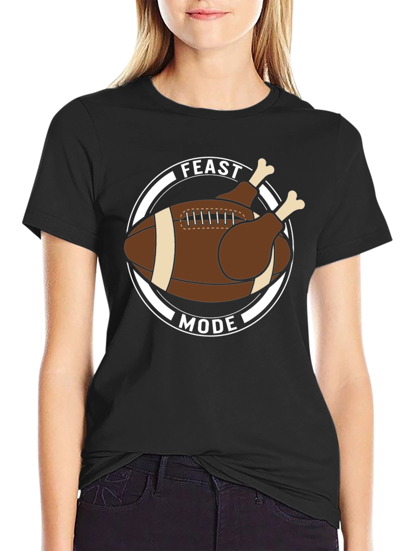 Feast Mode Football Thanksgiving T-Shirt