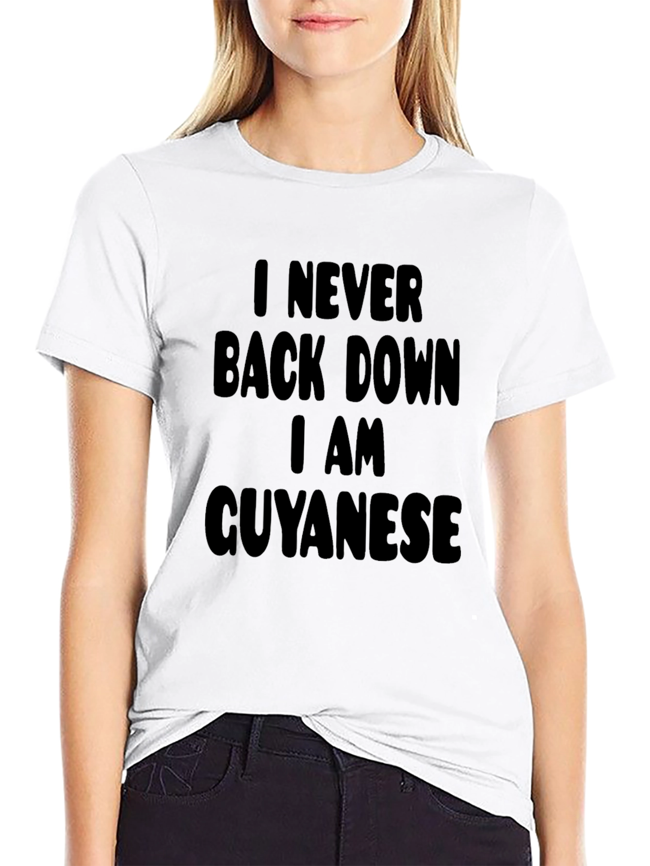 I Never Back Down Guyanese Black T-Shirt