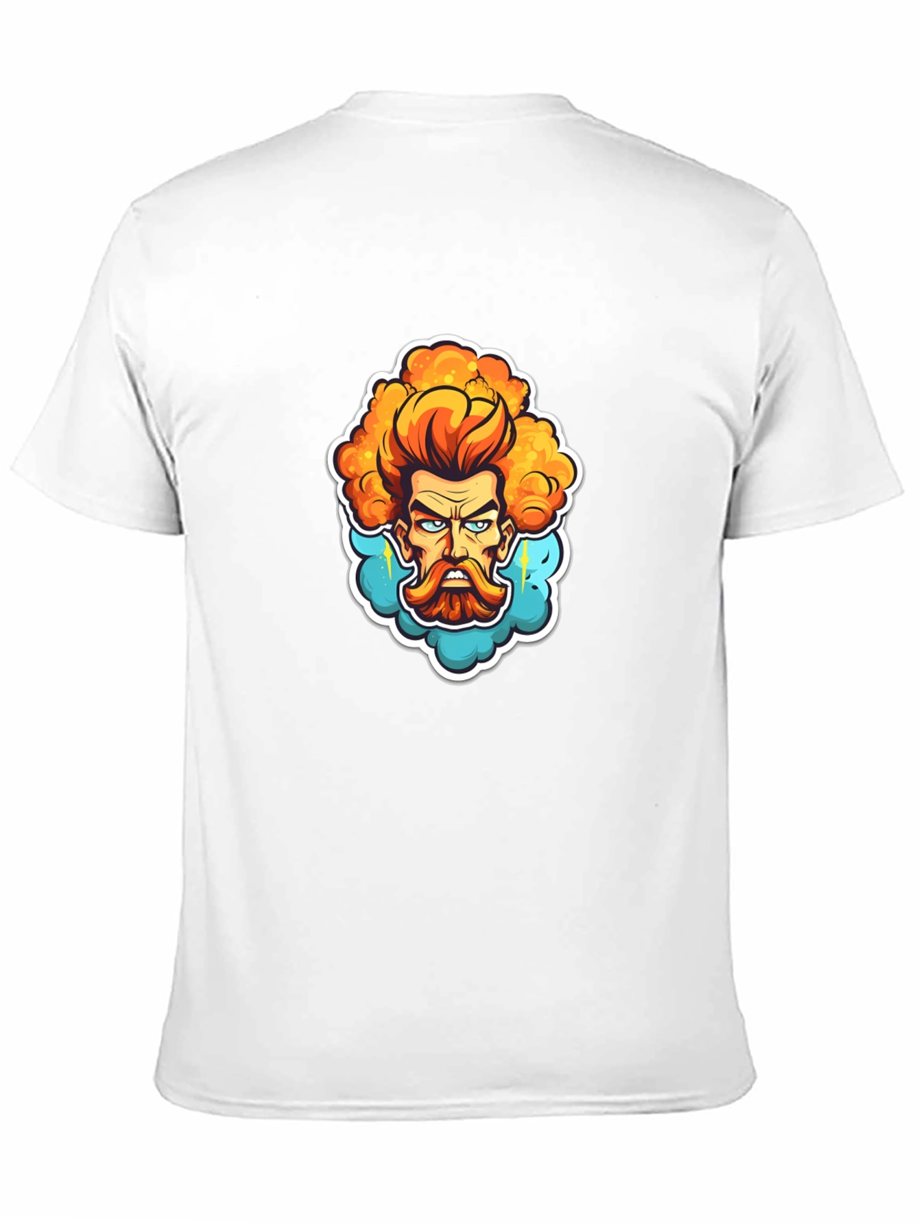 Cartoon Zeus Graphic Black T-Shirt