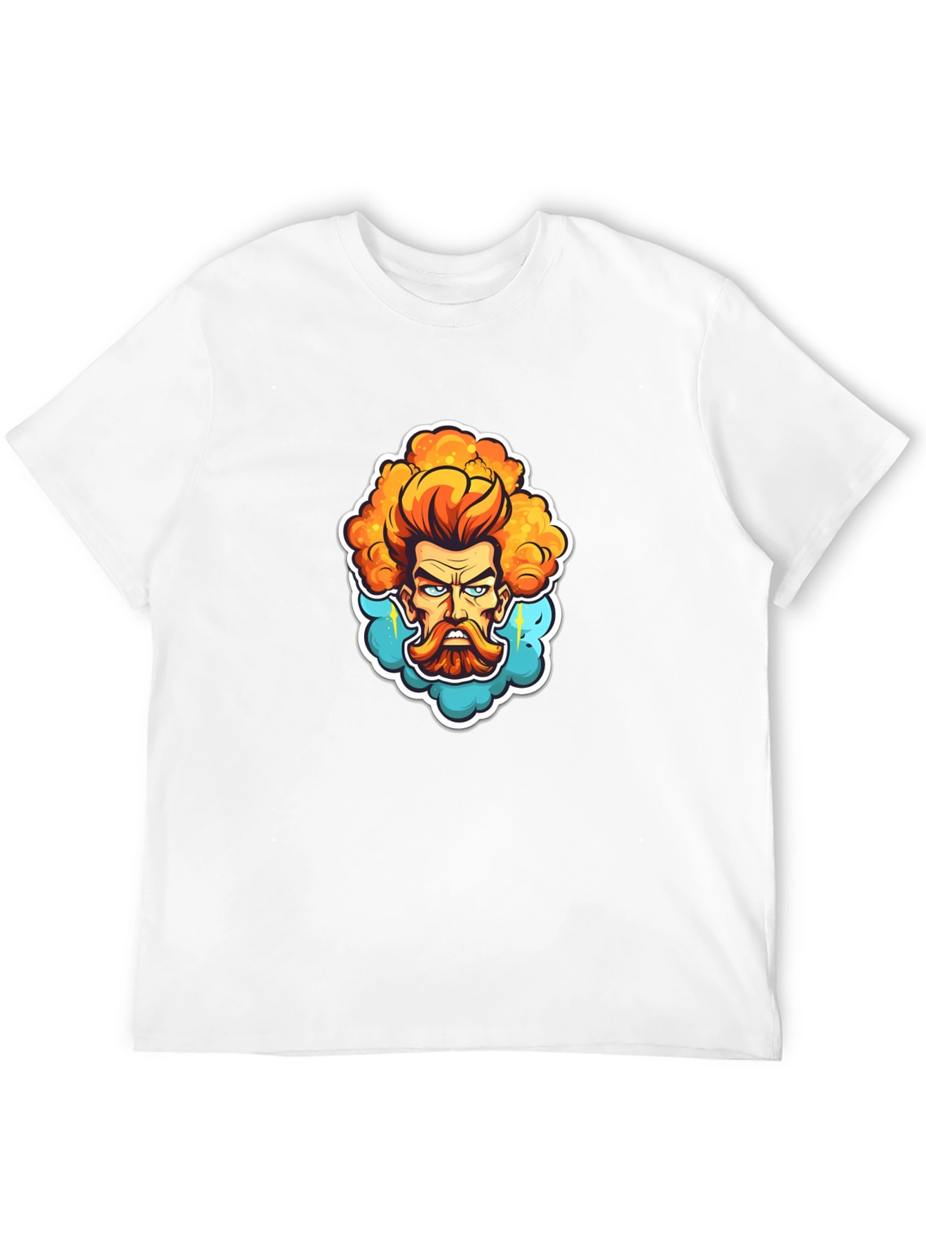 Cartoon Zeus Graphic Black T-Shirt