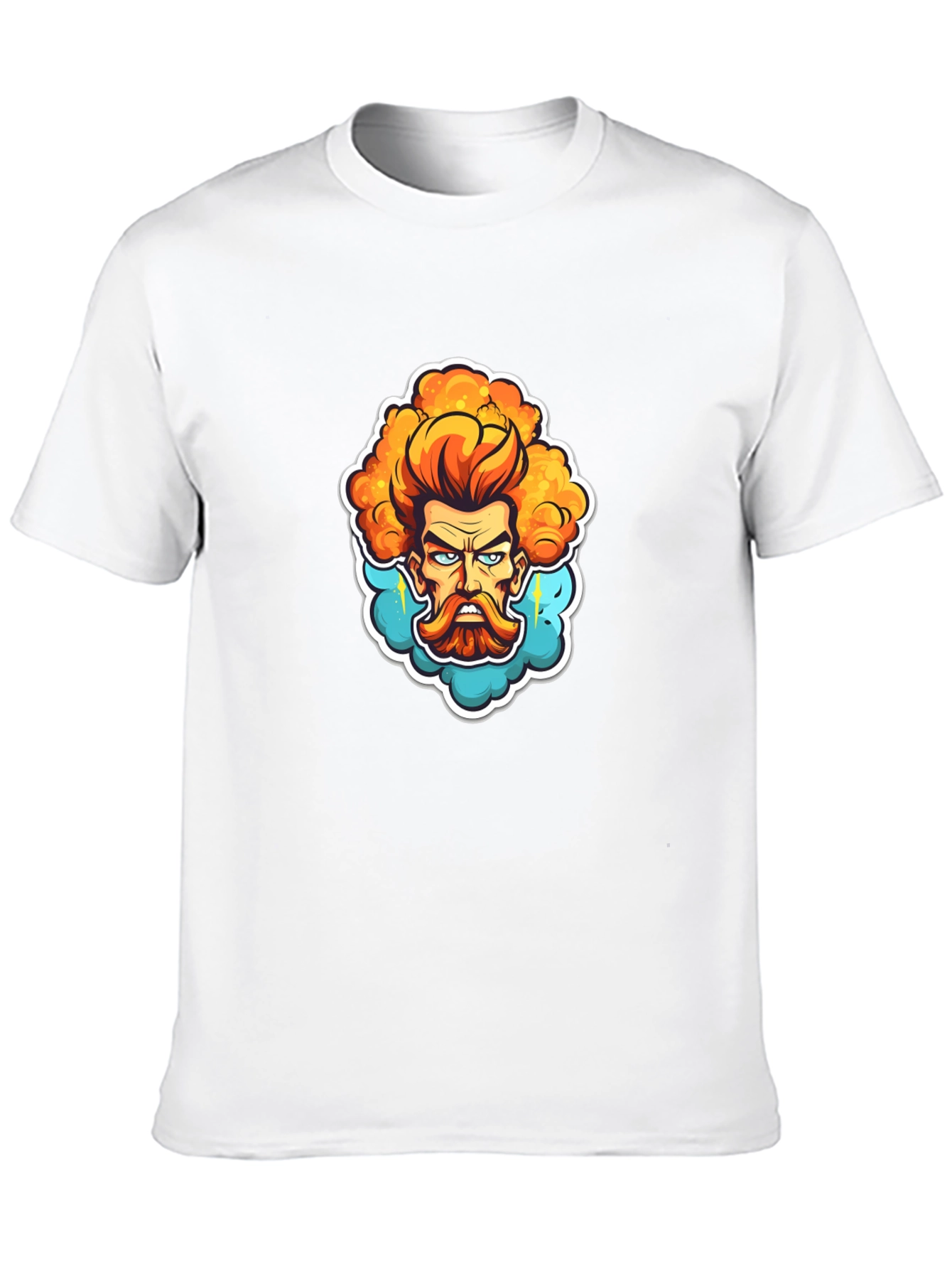 Cartoon Zeus Graphic Black T-Shirt