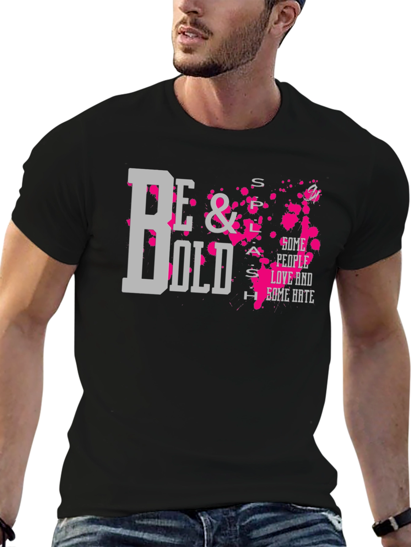 Be Bold Graphic T-Shirt - Trendy Mens Black Tee