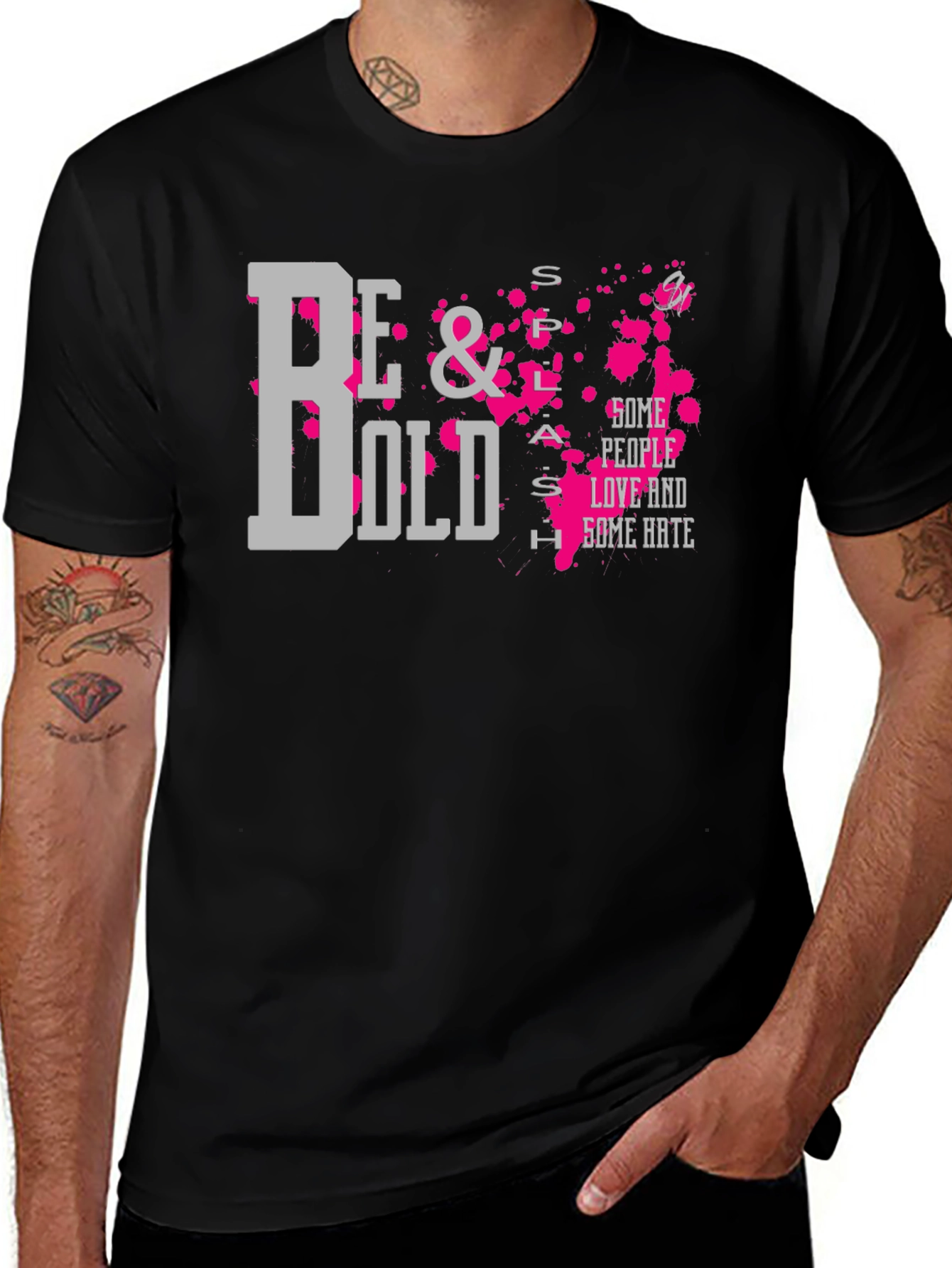 Be Bold Graphic T-Shirt - Trendy Mens Black Tee