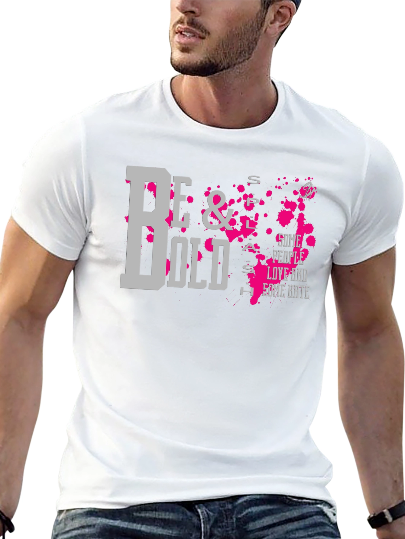 Be Bold Graphic T-Shirt - Trendy Mens Black Tee