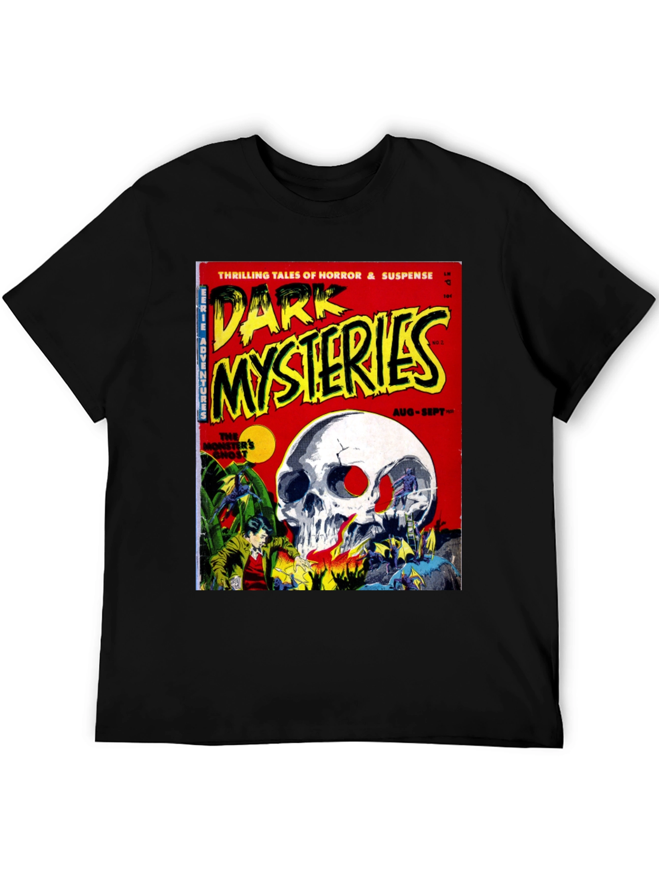 Dark Mysteries Comic Book Cover Graphic T-Shirt