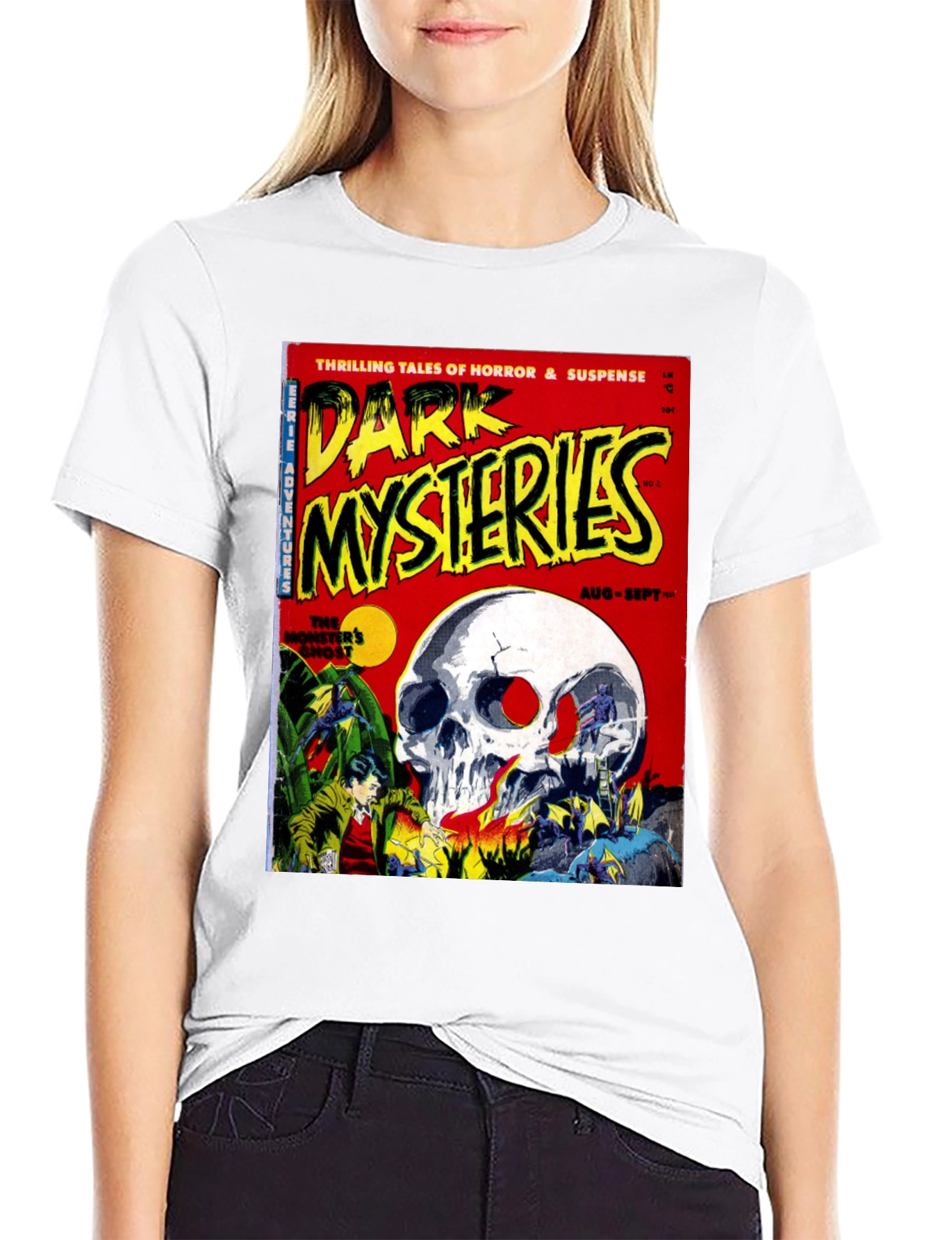 Dark Mysteries Comic Book Cover Graphic T-Shirt