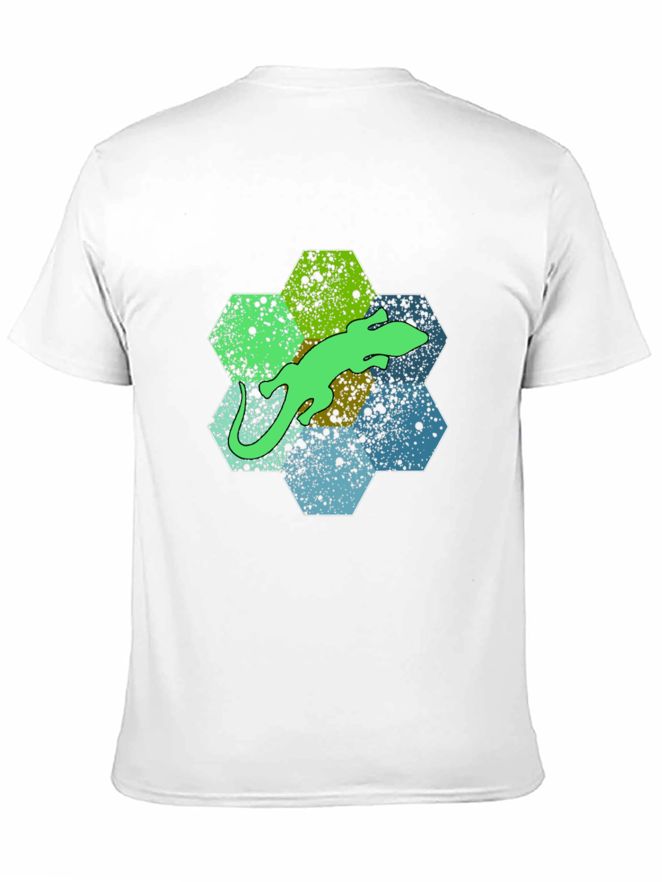 Hexagon Lizard Graphic Tee - Stylish Mens Black T-Shirt