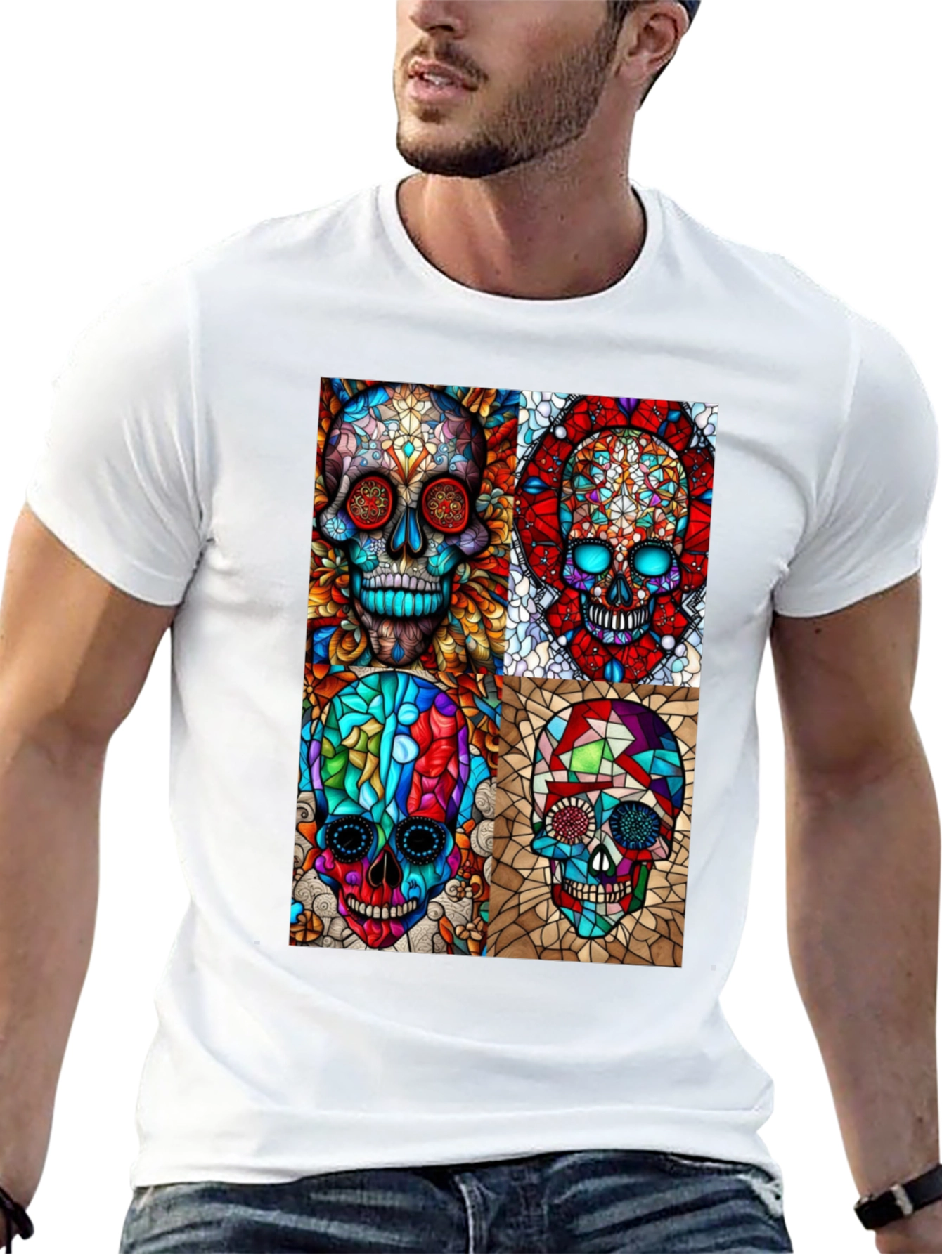 Day of the Dead Skull Art Graphic T-Shirt