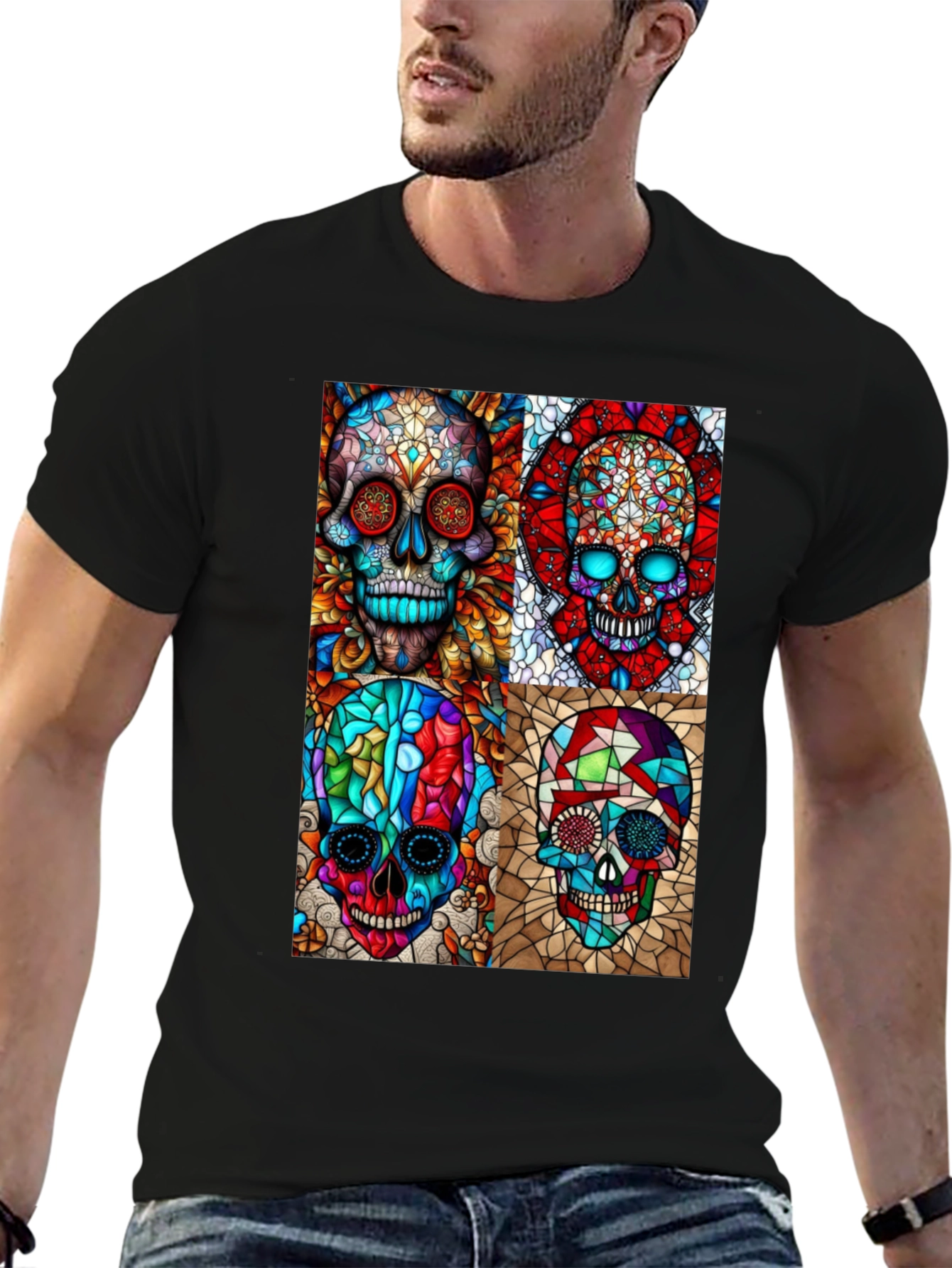 Day of the Dead Skull Art Graphic T-Shirt
