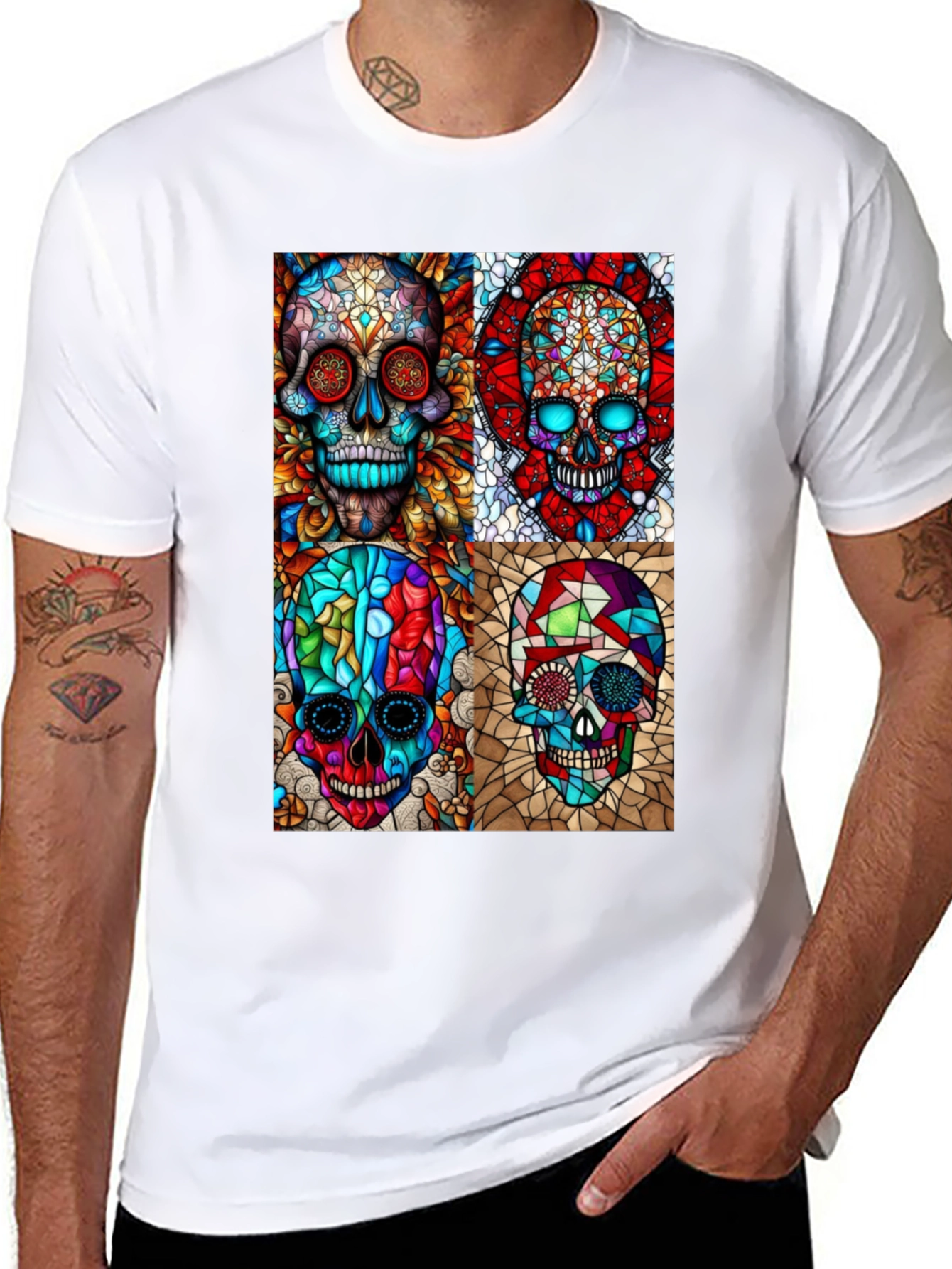 Day of the Dead Skull Art Graphic T-Shirt