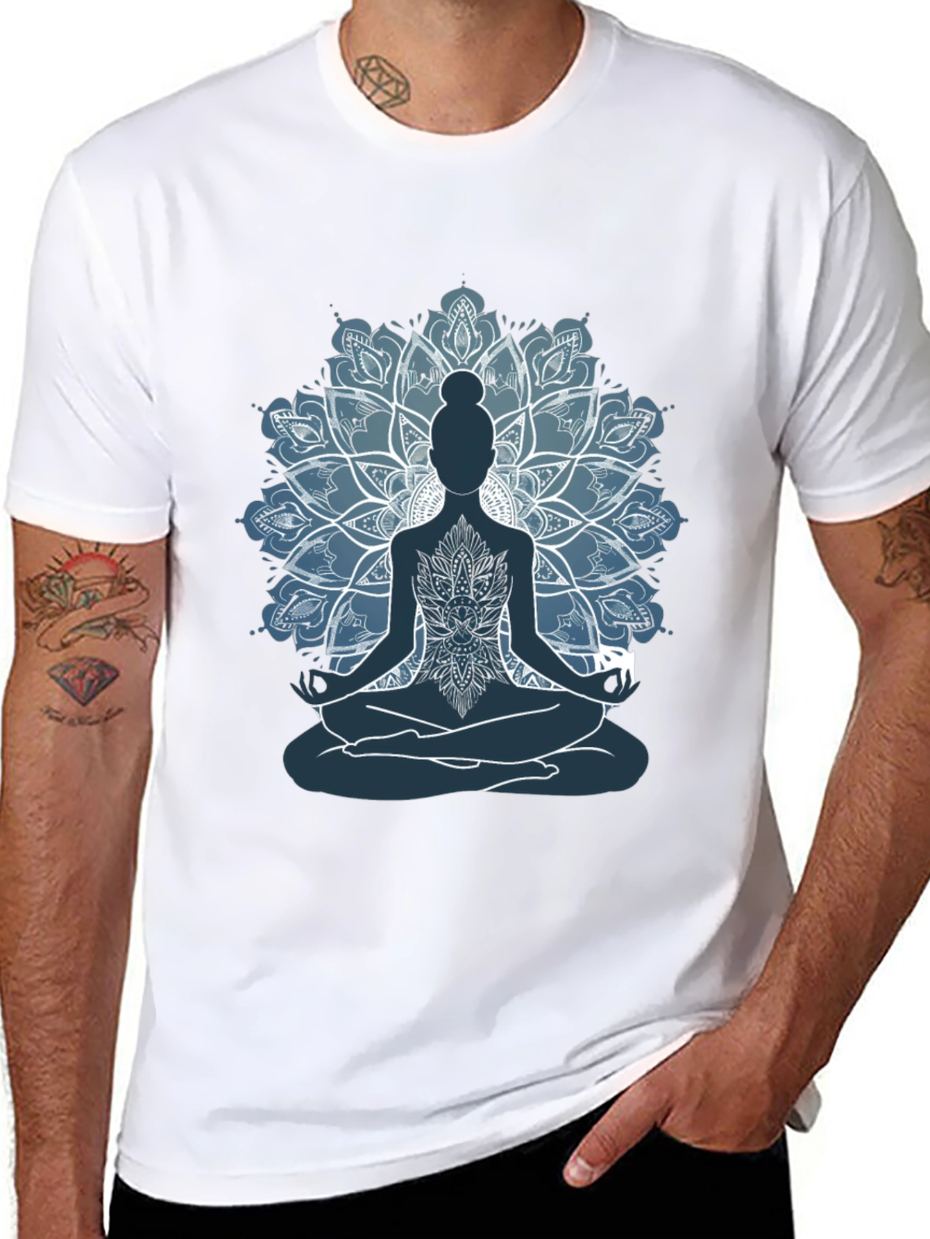 Mens Yoga Mandala Graphic Tee - Meditate in Style!