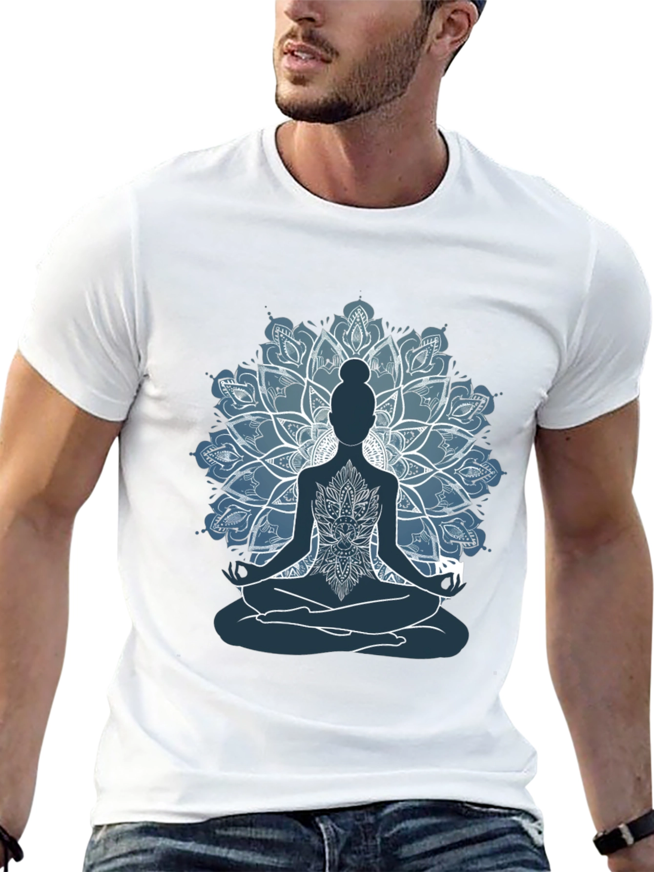 Mens Yoga Mandala Graphic Tee - Meditate in Style!