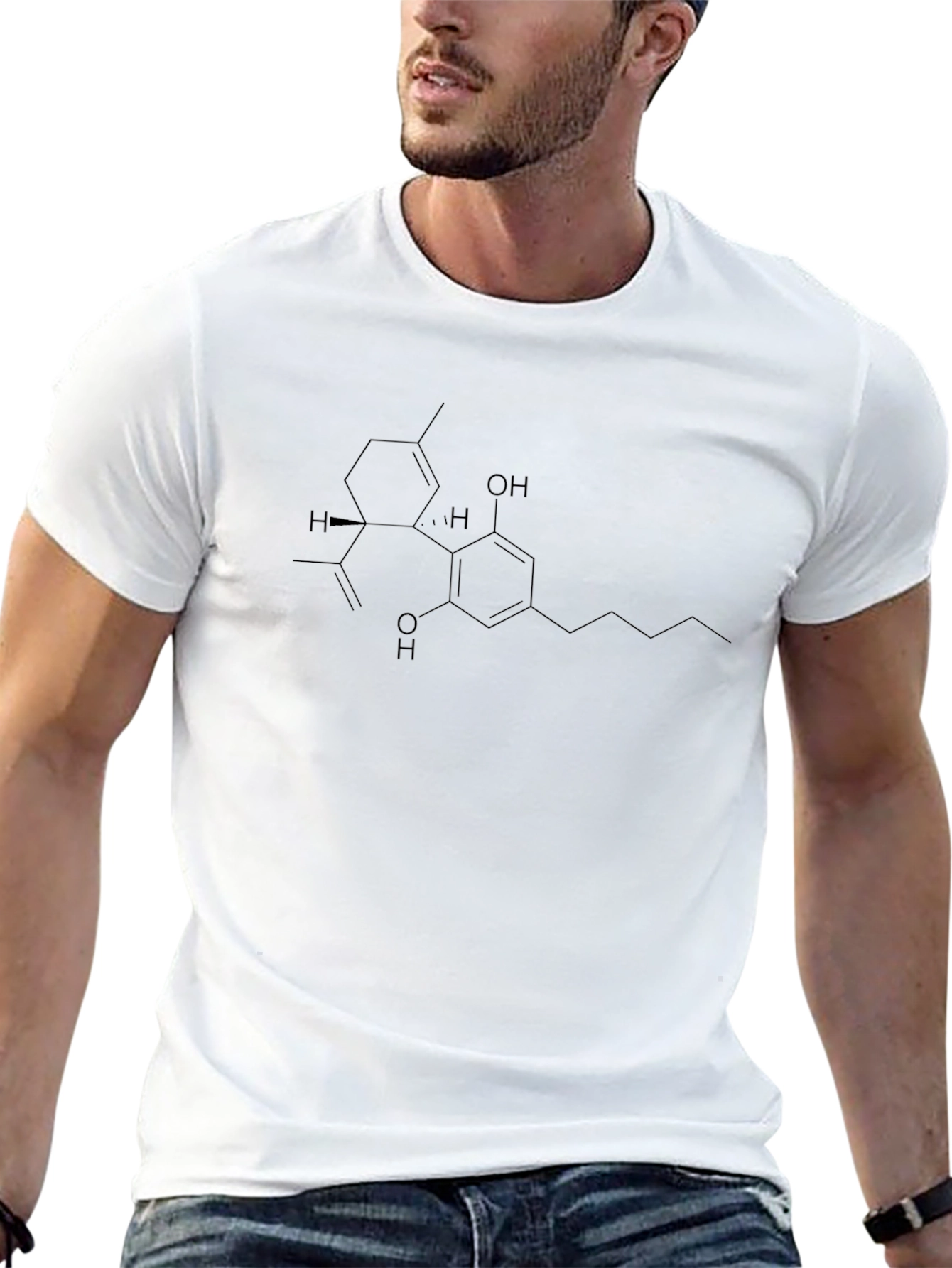 Cannabis Molecule Black T-Shirt - Science & Style