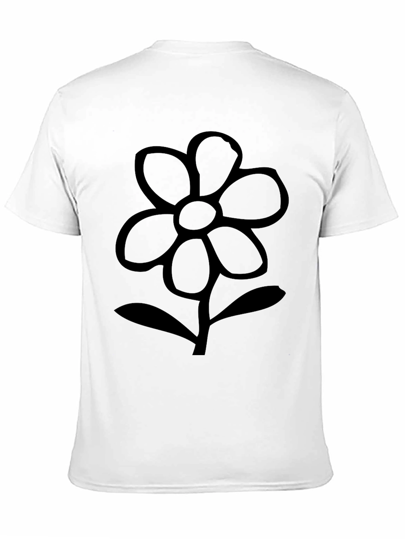 Black Flower Graphic Tee - Casual Comfort