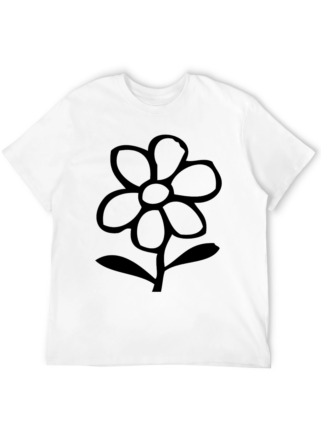 Black Flower Graphic Tee - Casual Comfort