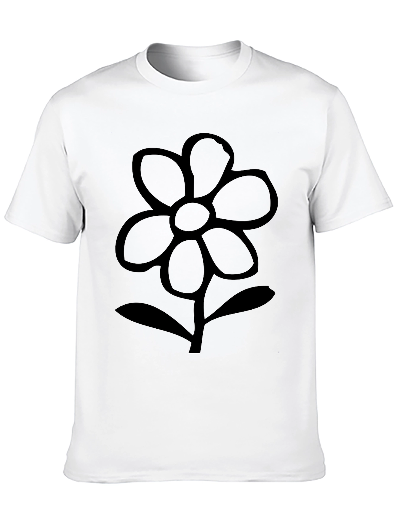 Black Flower Graphic Tee - Casual Comfort