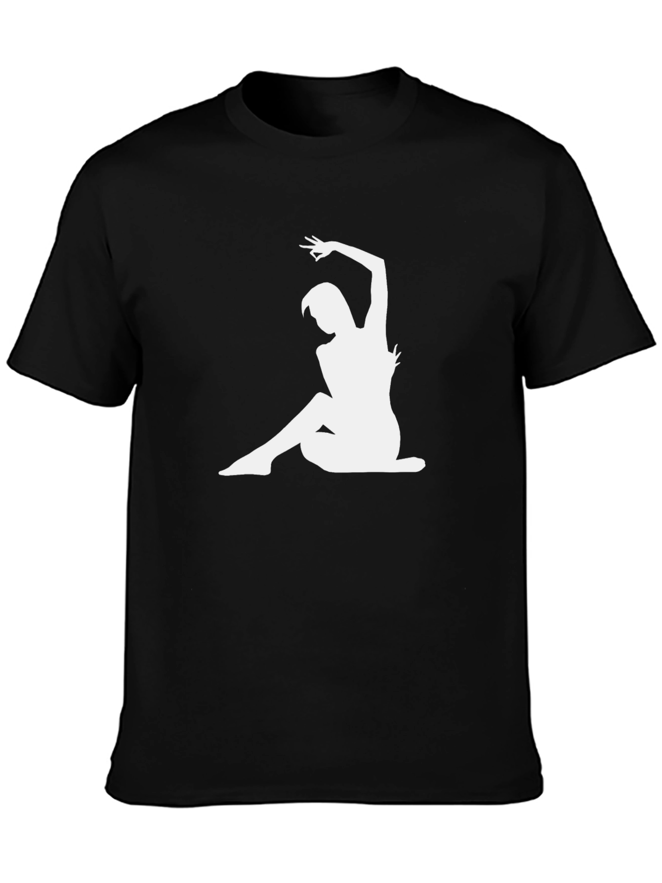 Black T-Shirt with White Silhouette Graphic