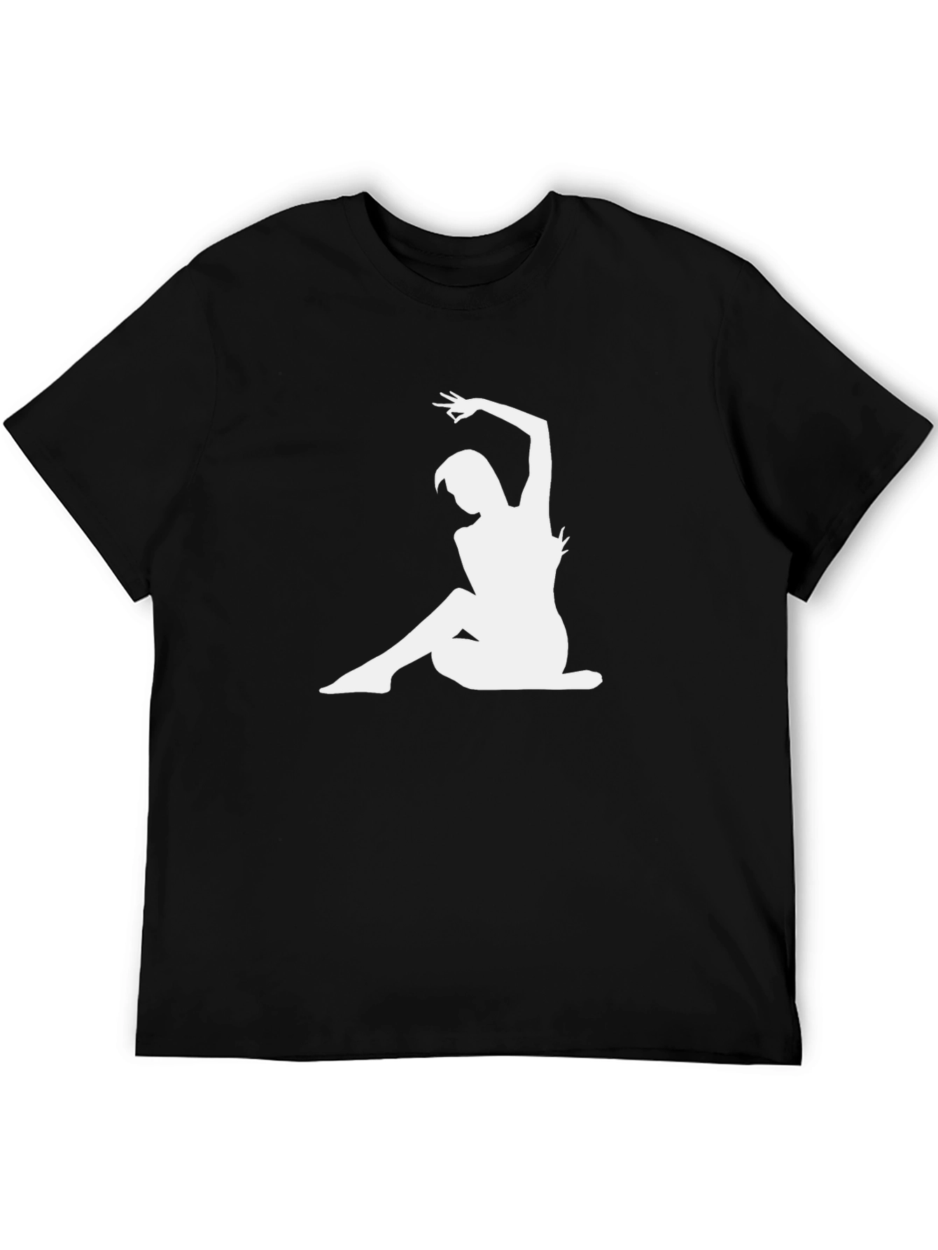 Black T-Shirt with White Silhouette Graphic