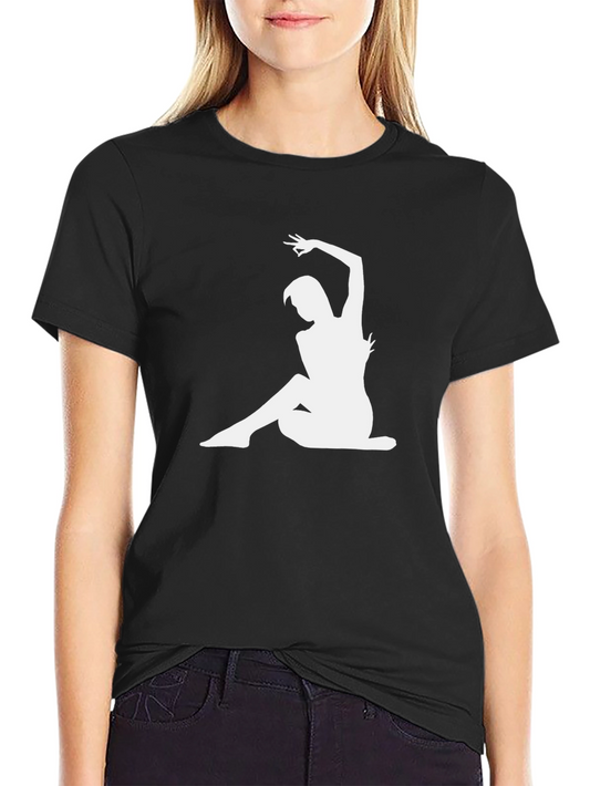 Black T-Shirt with White Silhouette Graphic