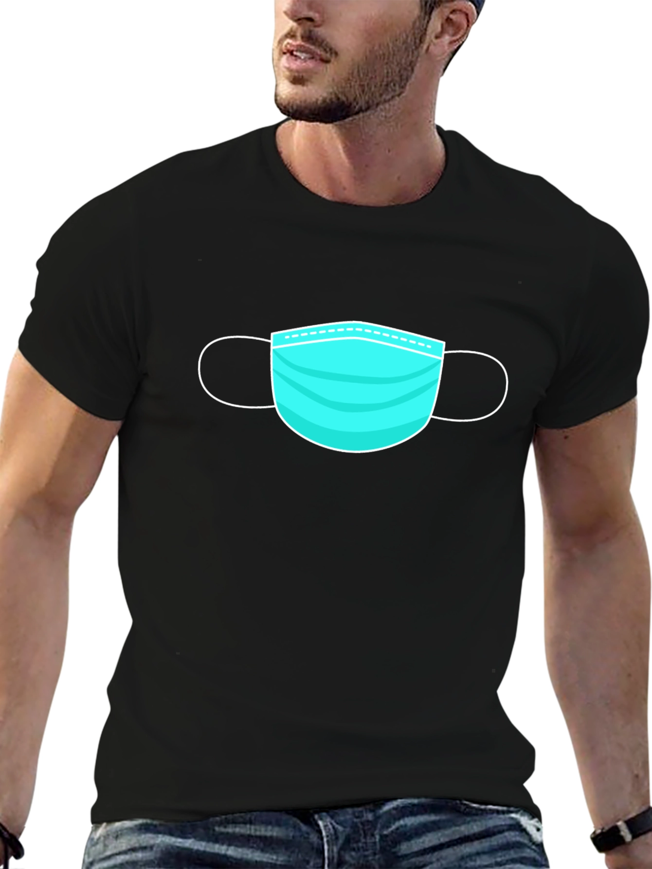 Mask Graphic Black T-Shirt